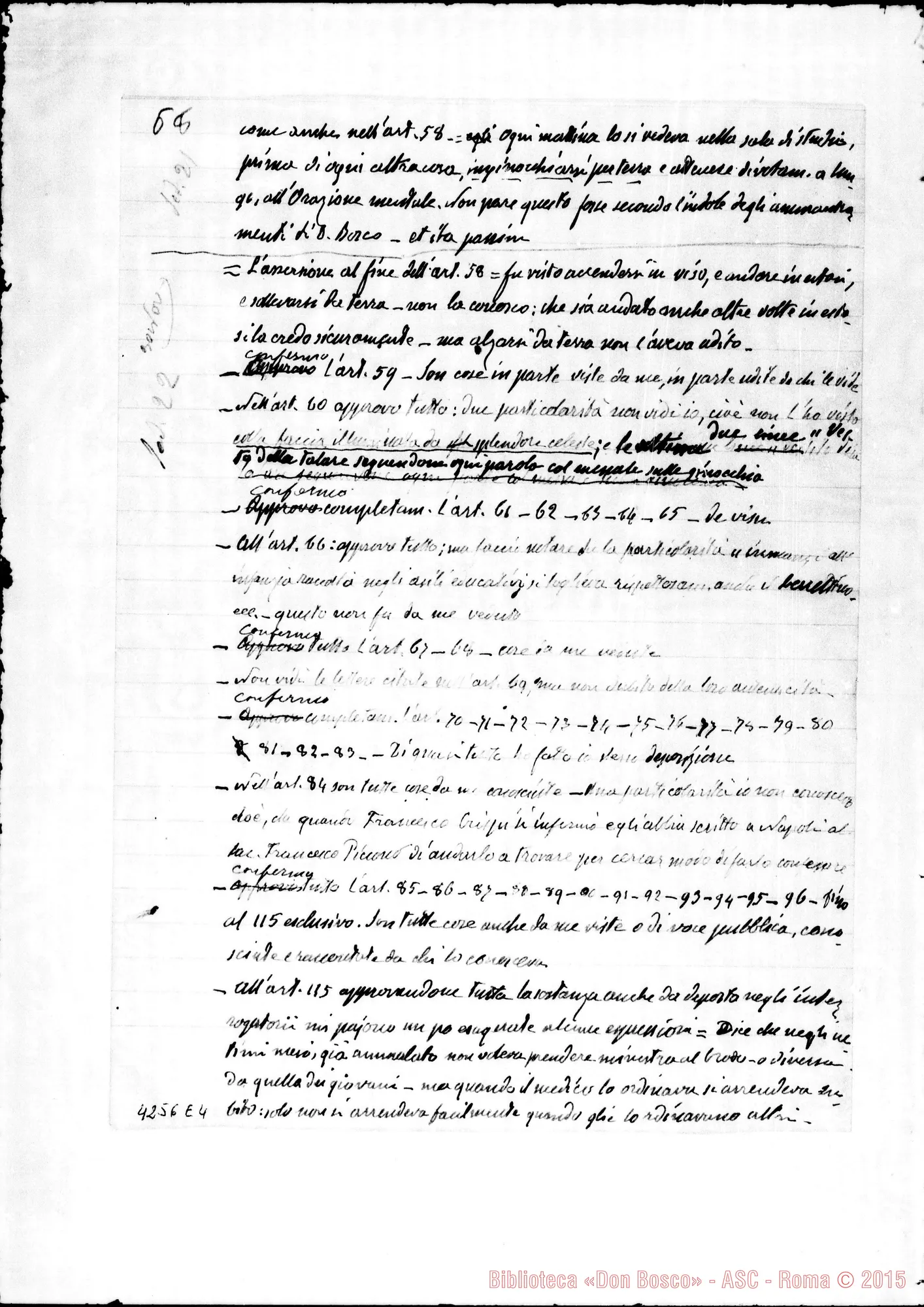 Fotogramma E 4 — Barberis Giulio: Processo Informativo di Don Rua. Ms. autogr. con la deposizione. Torino, 29-10-1923