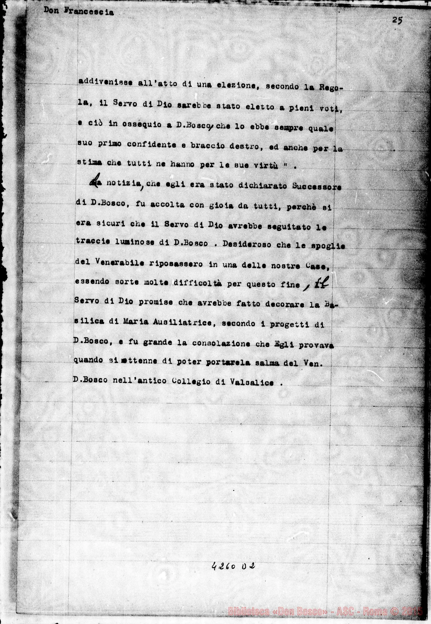Fotogramma D 2 — Francesia Gio. Batt.