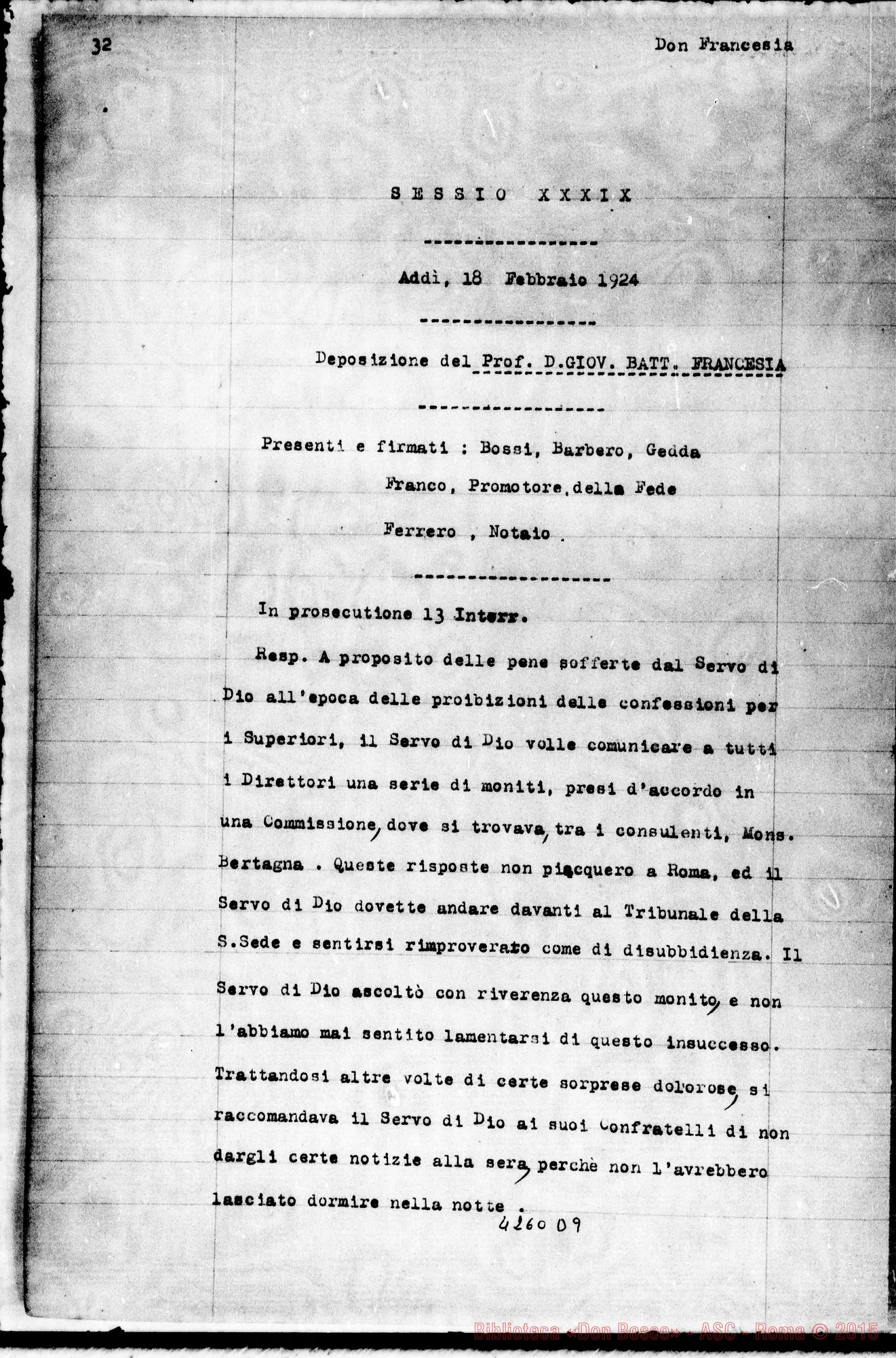 Fotogramma D 9 — Francesia Gio. Batt.