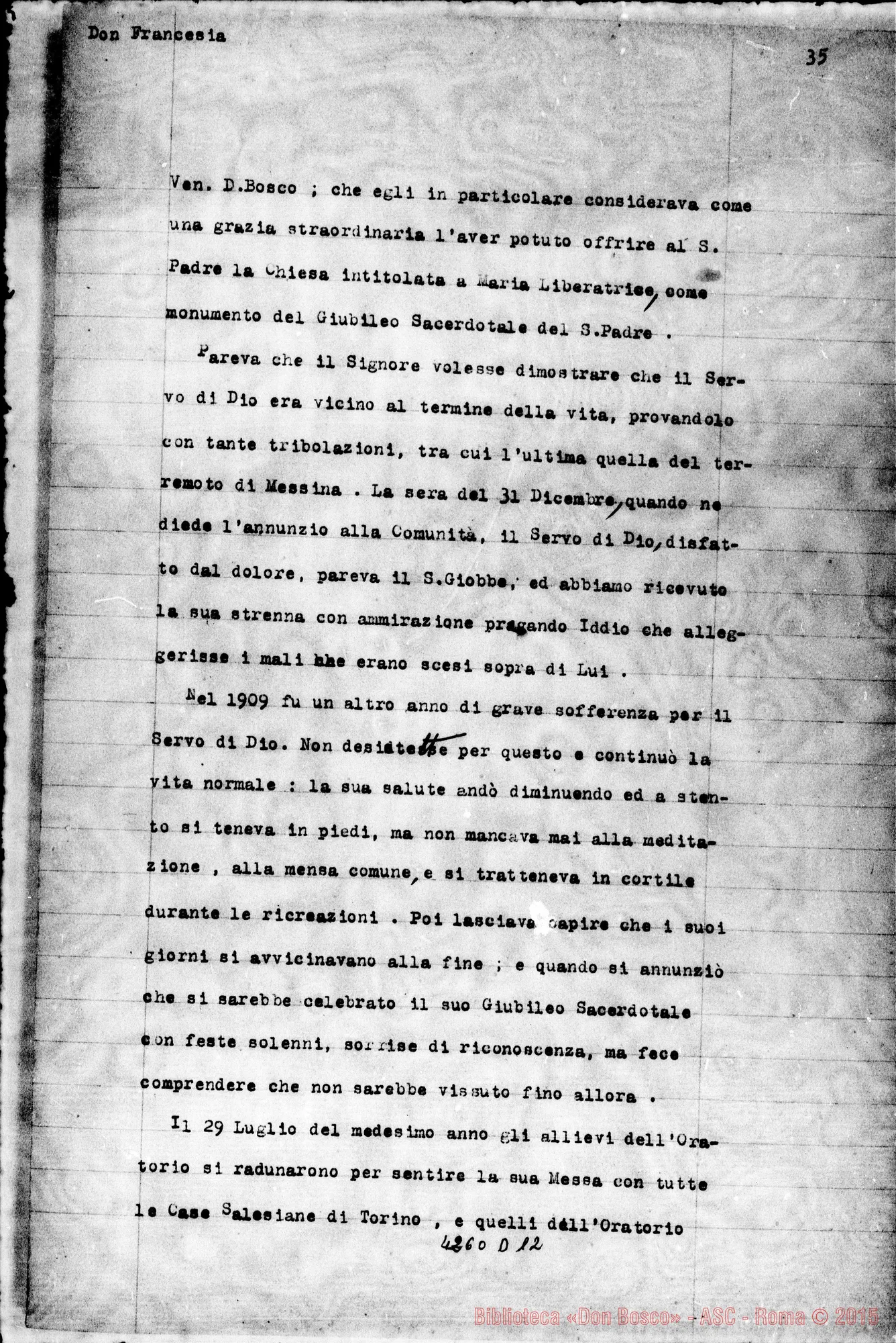 Fotogramma D 12 — Francesia Gio. Batt.