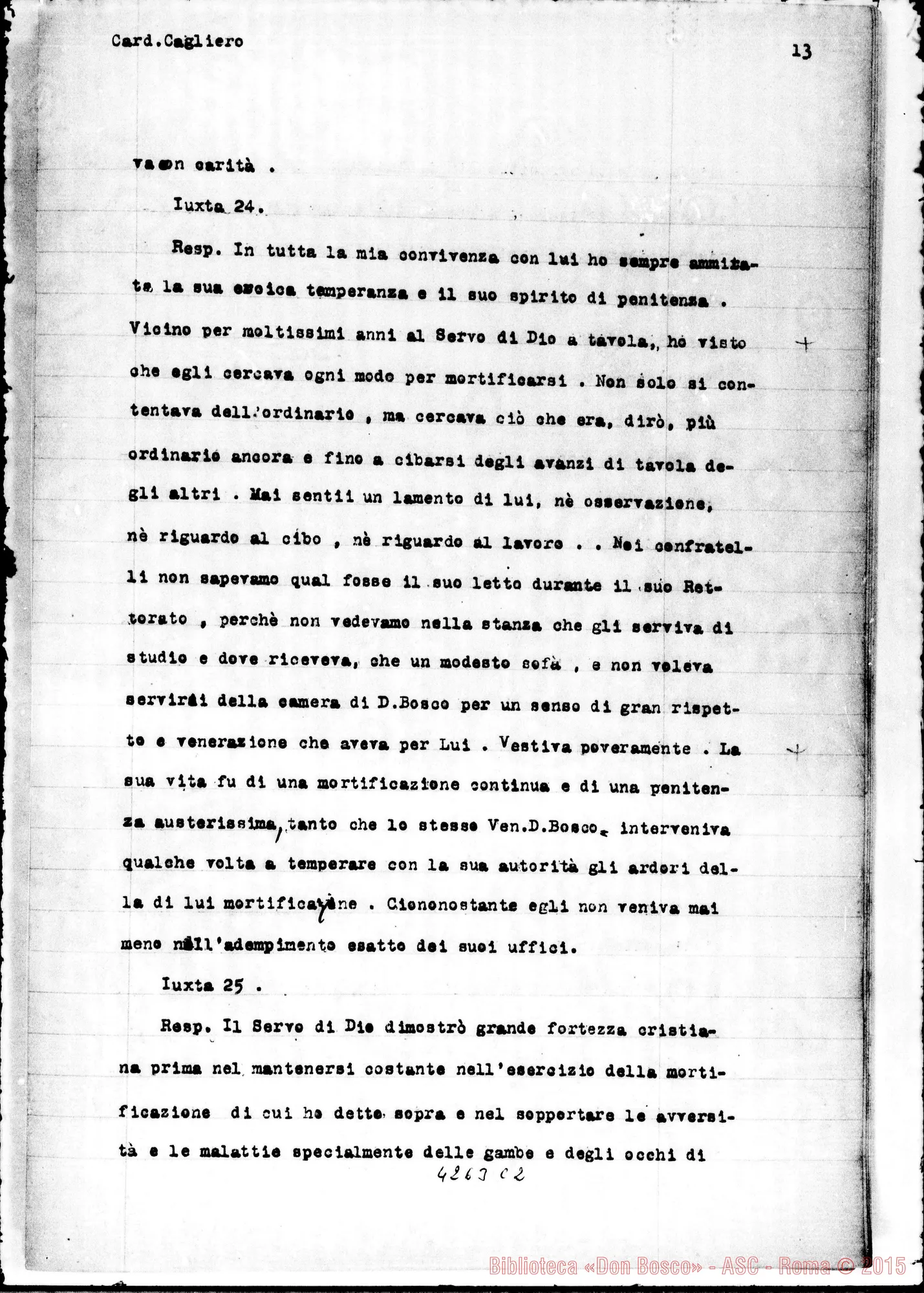 Fotogramma C 2 — Cagliero Giovanni, vescovo tuscolano