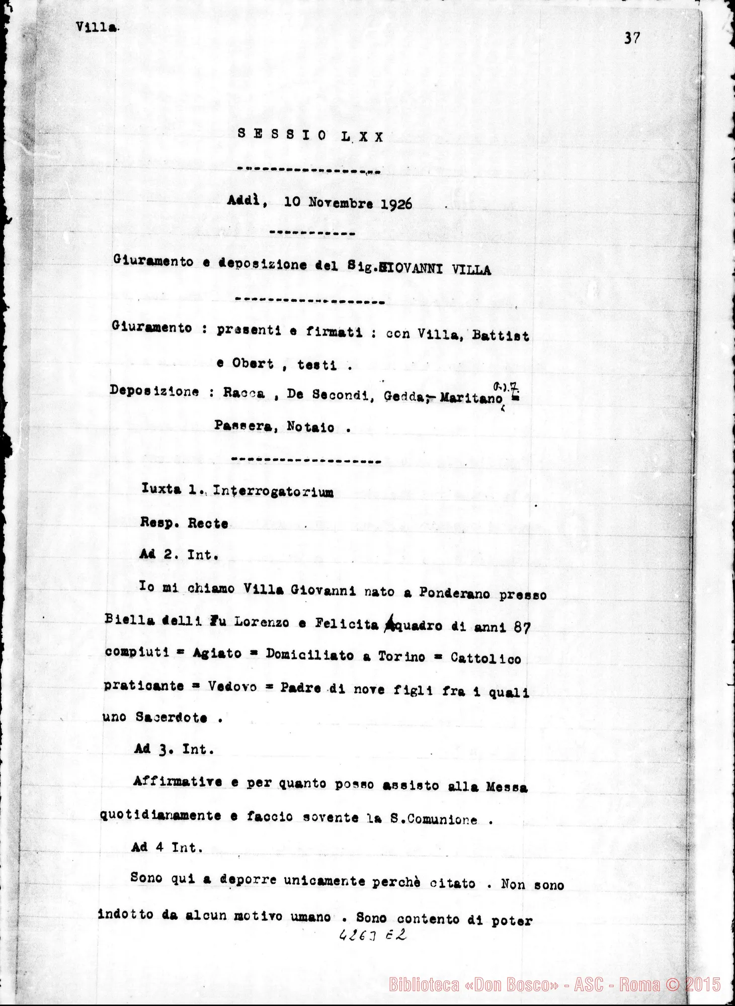 Fotogramma E 2 — Villa Giovanni, vedovo