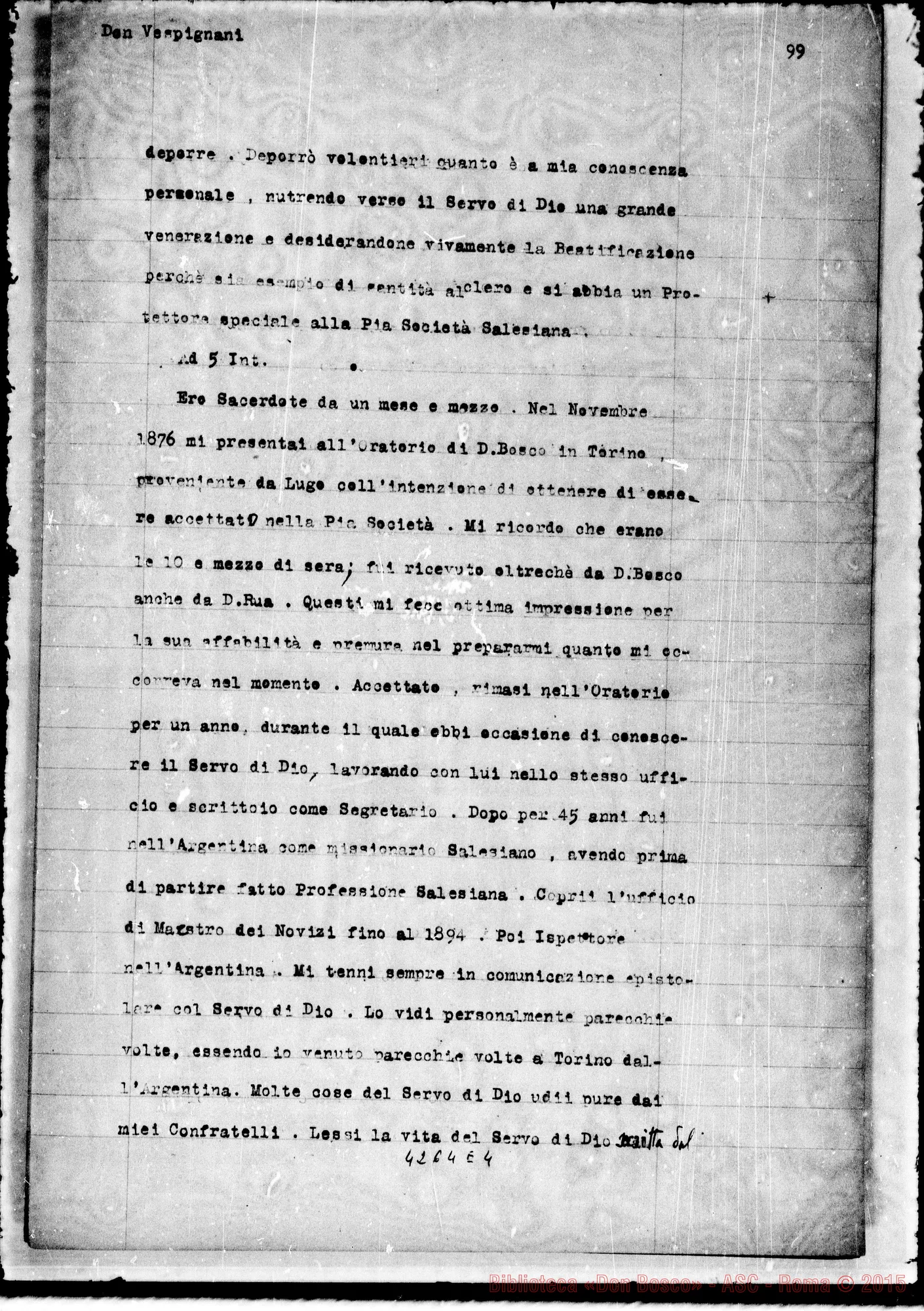 Fotogramma E 4 — Vespignani Giuseppe, sac. SDB, Consigliere Gen. del Capitolo