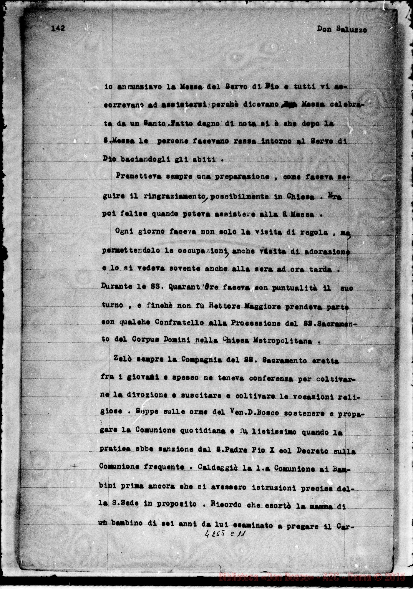Fotogramma C 11 — Saluzzo Lorenzo, sac. SDB, Rettore della Chiesa di S. Gio. Evangelista