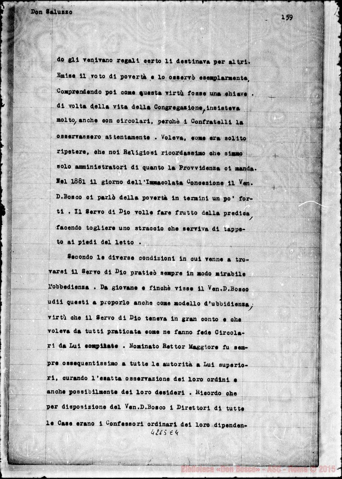 Fotogramma E 4 — Saluzzo Lorenzo, sac. SDB, Rettore della Chiesa di S. Gio. Evangelista