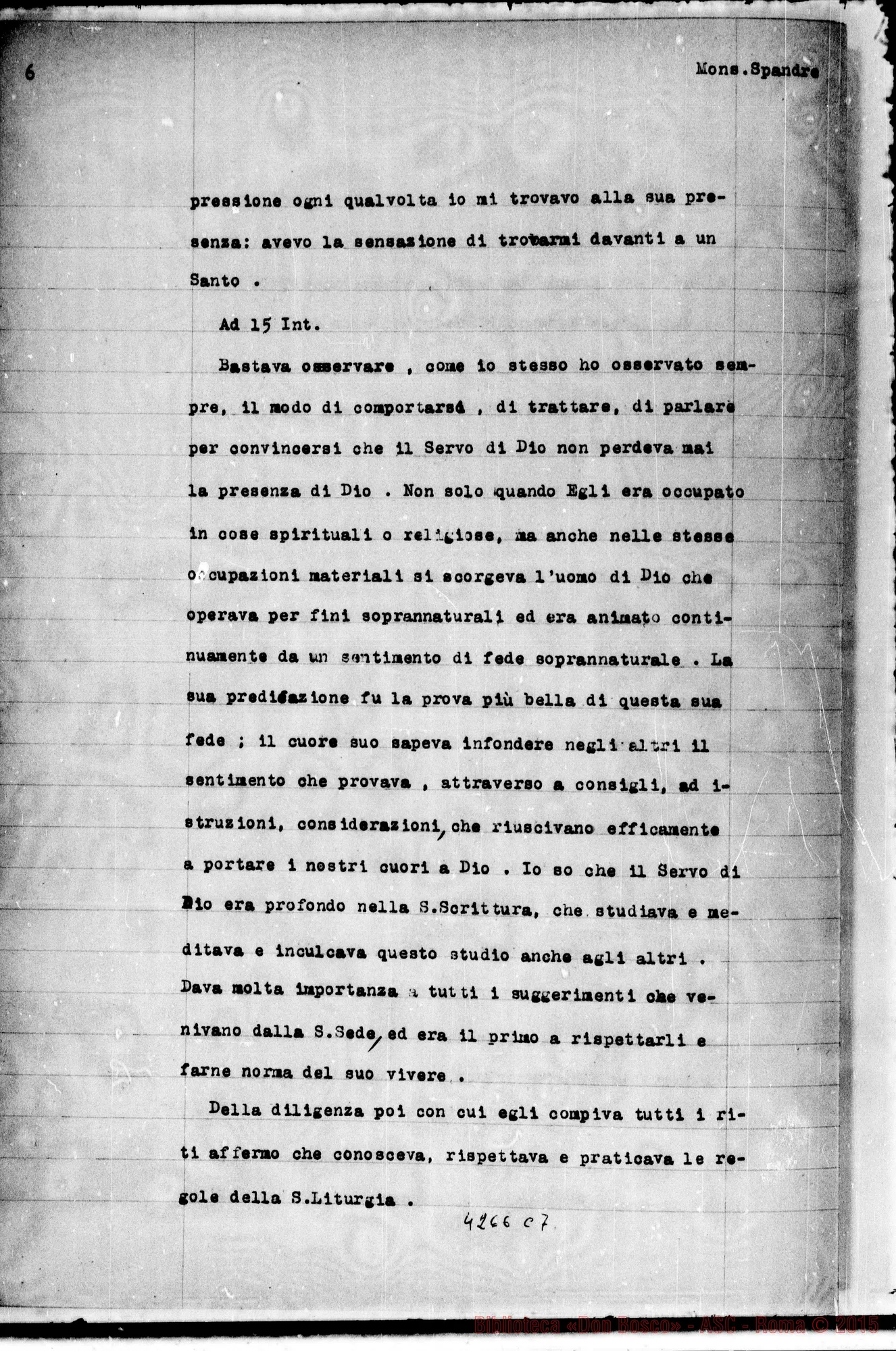 Fotogramma C 7 — Spandre Luigi, vesc. E Principe della Diocesi di Asti