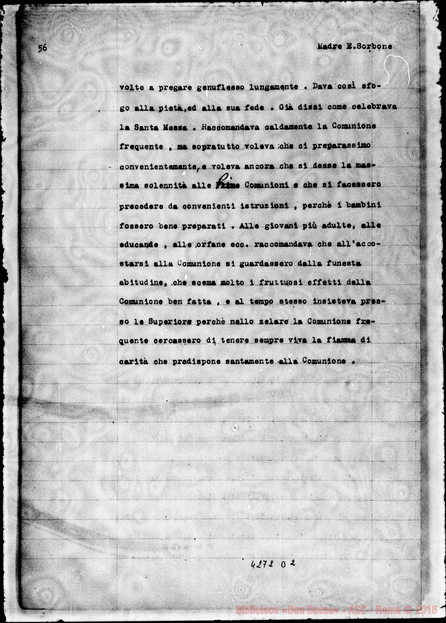 Fotogramma D 2 — Sorbone Enrichetta, suora F.M.A.