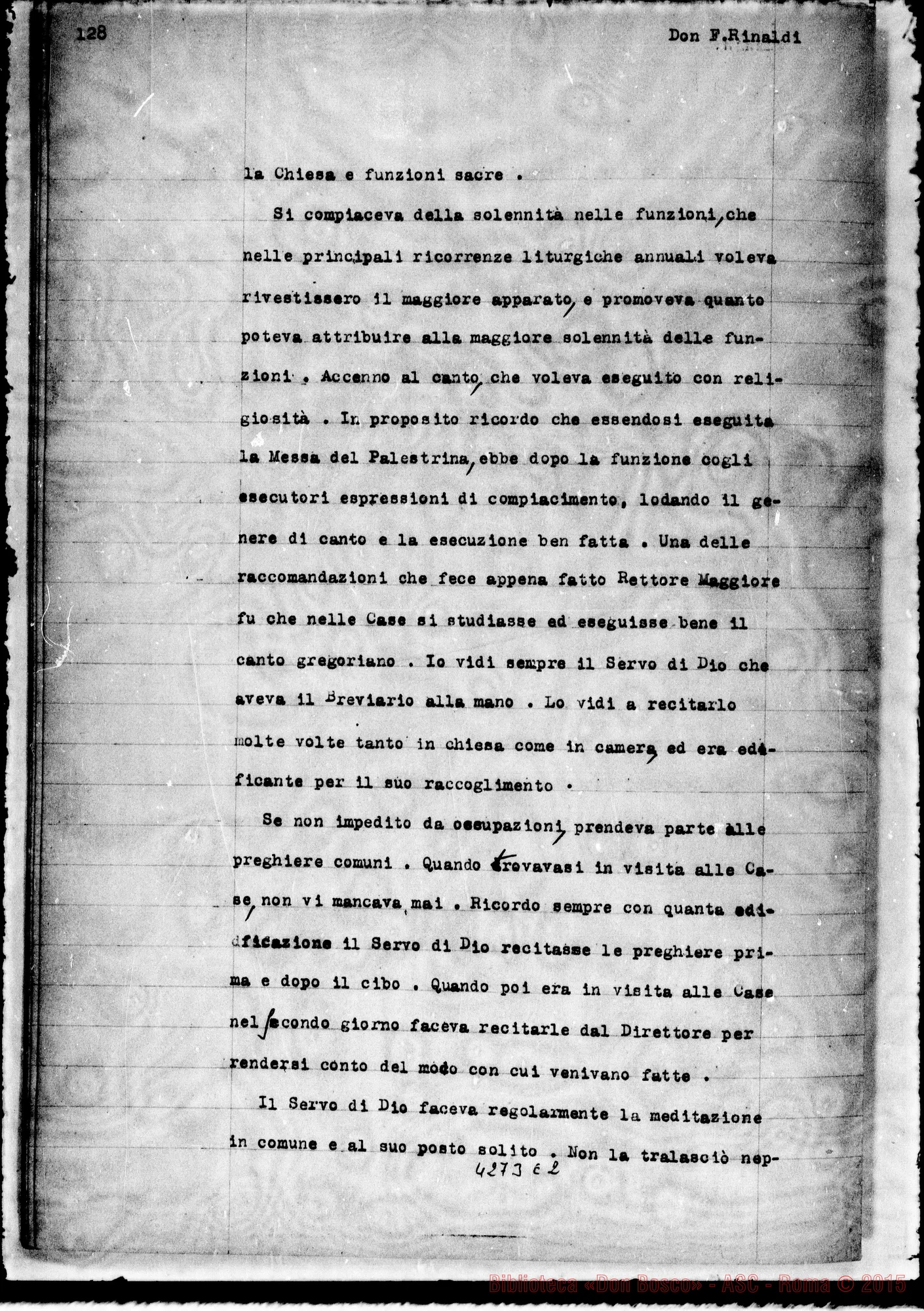 Fotogramma E 2 — Rinaldi Filippo, sac., Rettor Maggiore