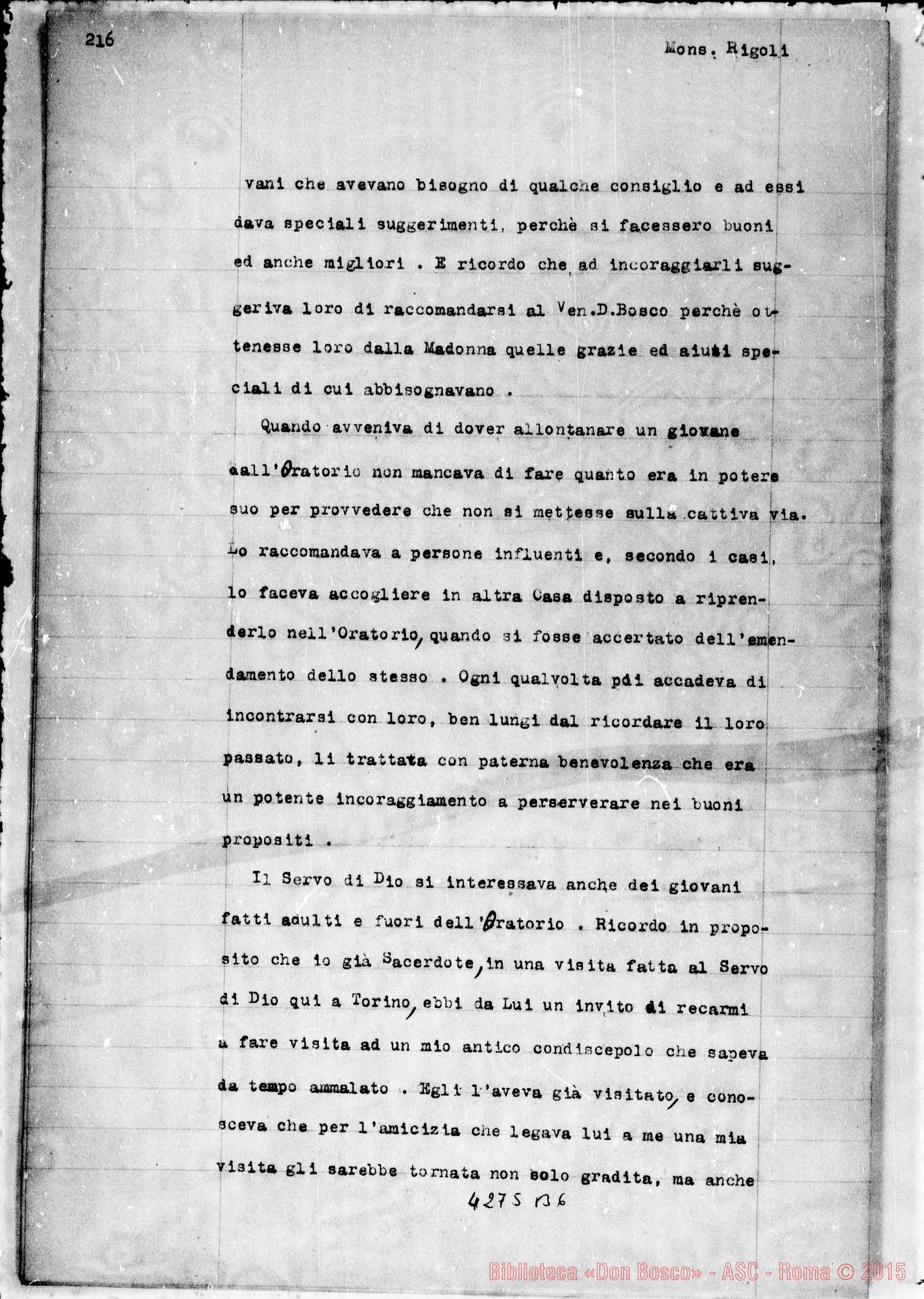Fotogramma B 6 — Rigoli Angelo, mons., Prevosto di Somma Lombarda
