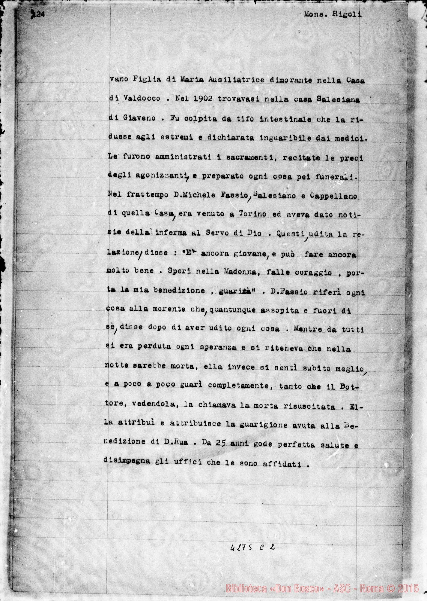Fotogramma C 2 — Rigoli Angelo, mons., Prevosto di Somma Lombarda