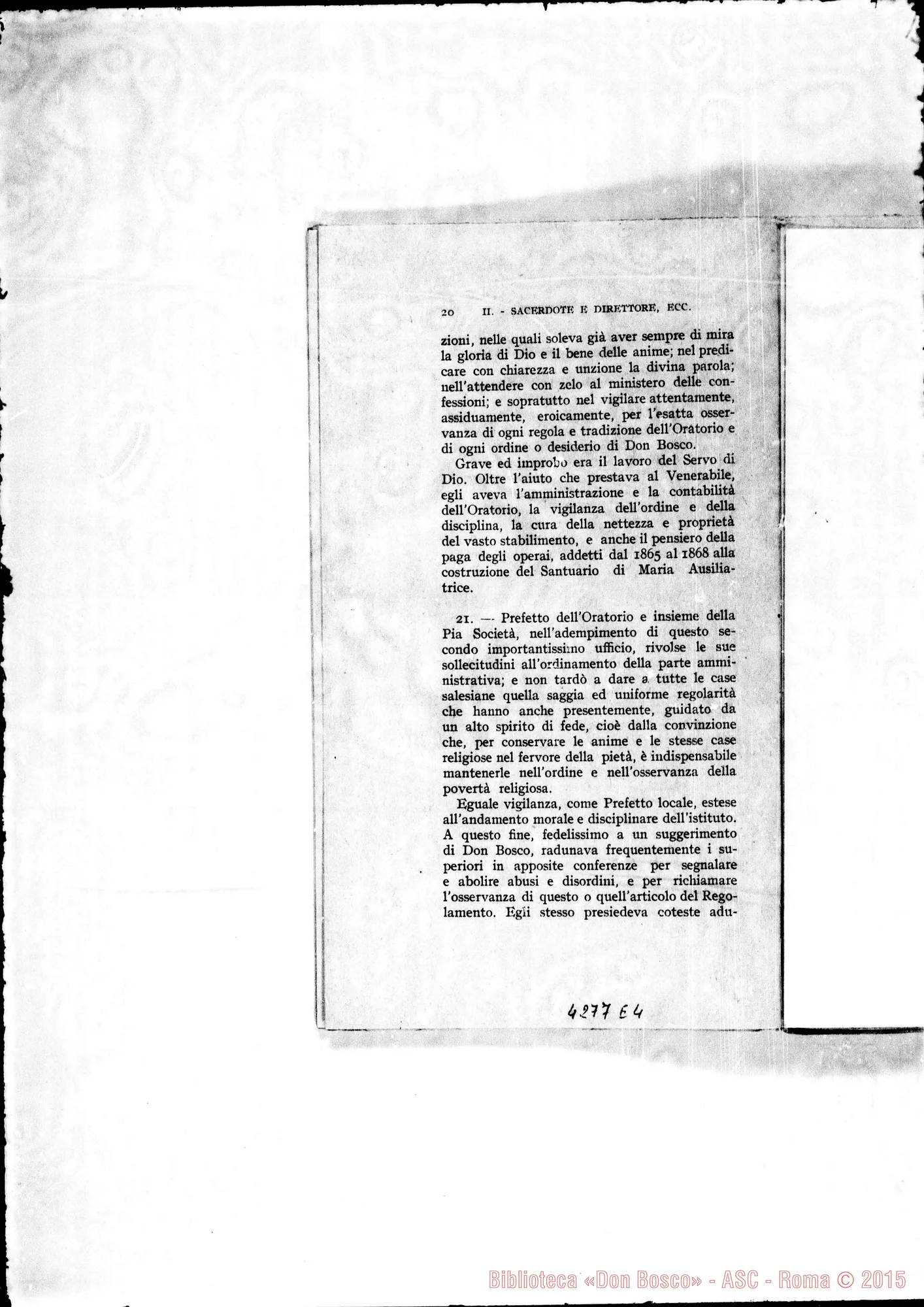 Fotogramma E 4 — Posizioni e articoli per il Processo dell’Ordinario sulla fama di santità, virtù e miracoli del Servo di Dio D. Michele Rua. Stampato