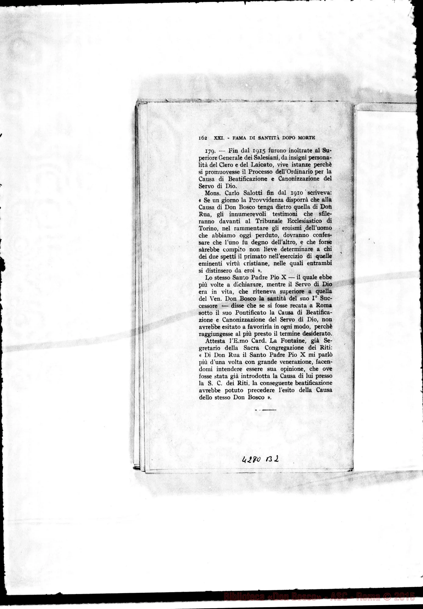 Fotogramma B 2 — Posizioni e articoli per il Processo dell’Ordinario sulla fama di santità, virtù e miracoli del Servo di Dio D. Michele Rua. Stampato