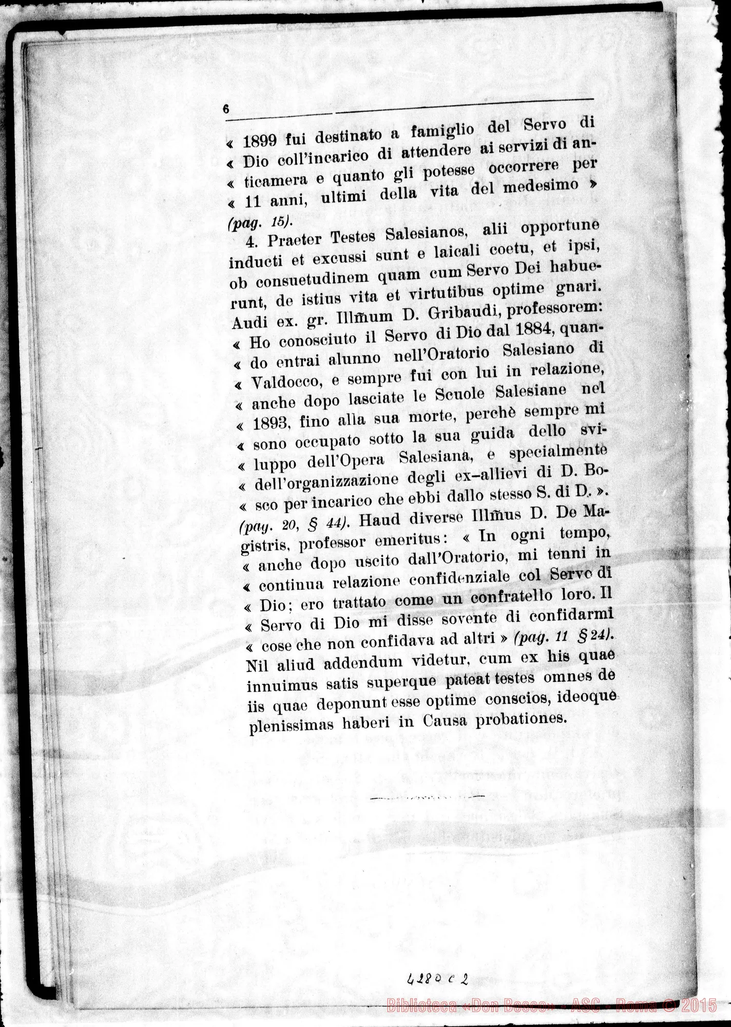 Fotogramma C 2 — Processo: Informatio super dubio an sit signanda Commissio Introductionis Causae in casu et ad effectum de quo agitur