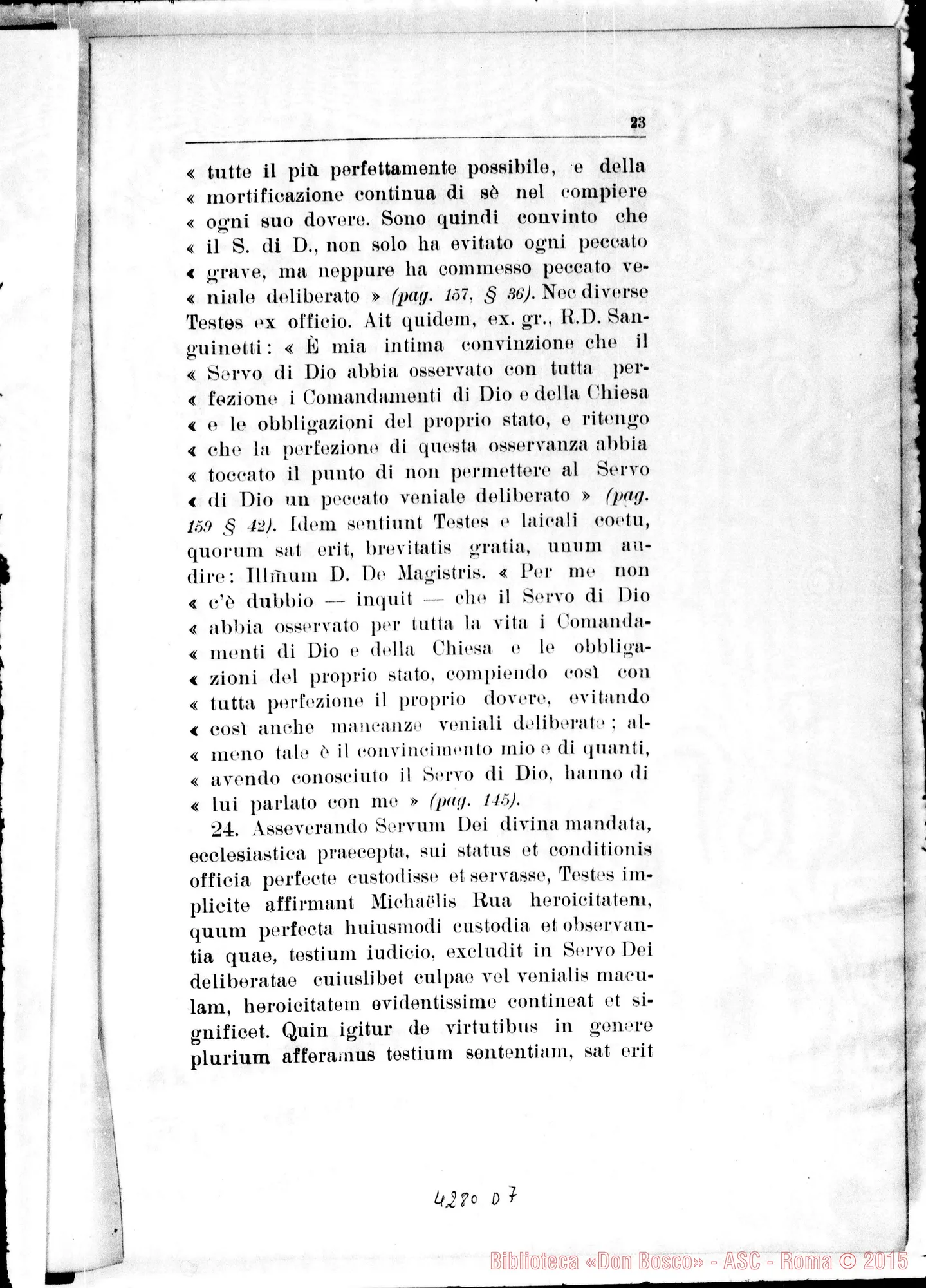 Fotogramma D 7 — Processo: Informatio super dubio an sit signanda Commissio Introductionis Causae in casu et ad effectum de quo agitur