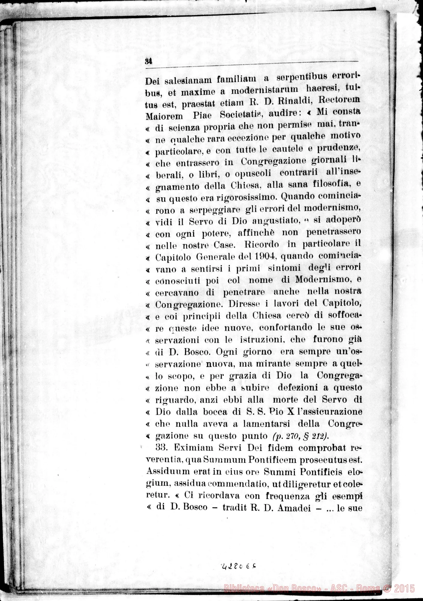 Fotogramma E 6 — Processo: Informatio super dubio an sit signanda Commissio Introductionis Causae in casu et ad effectum de quo agitur
