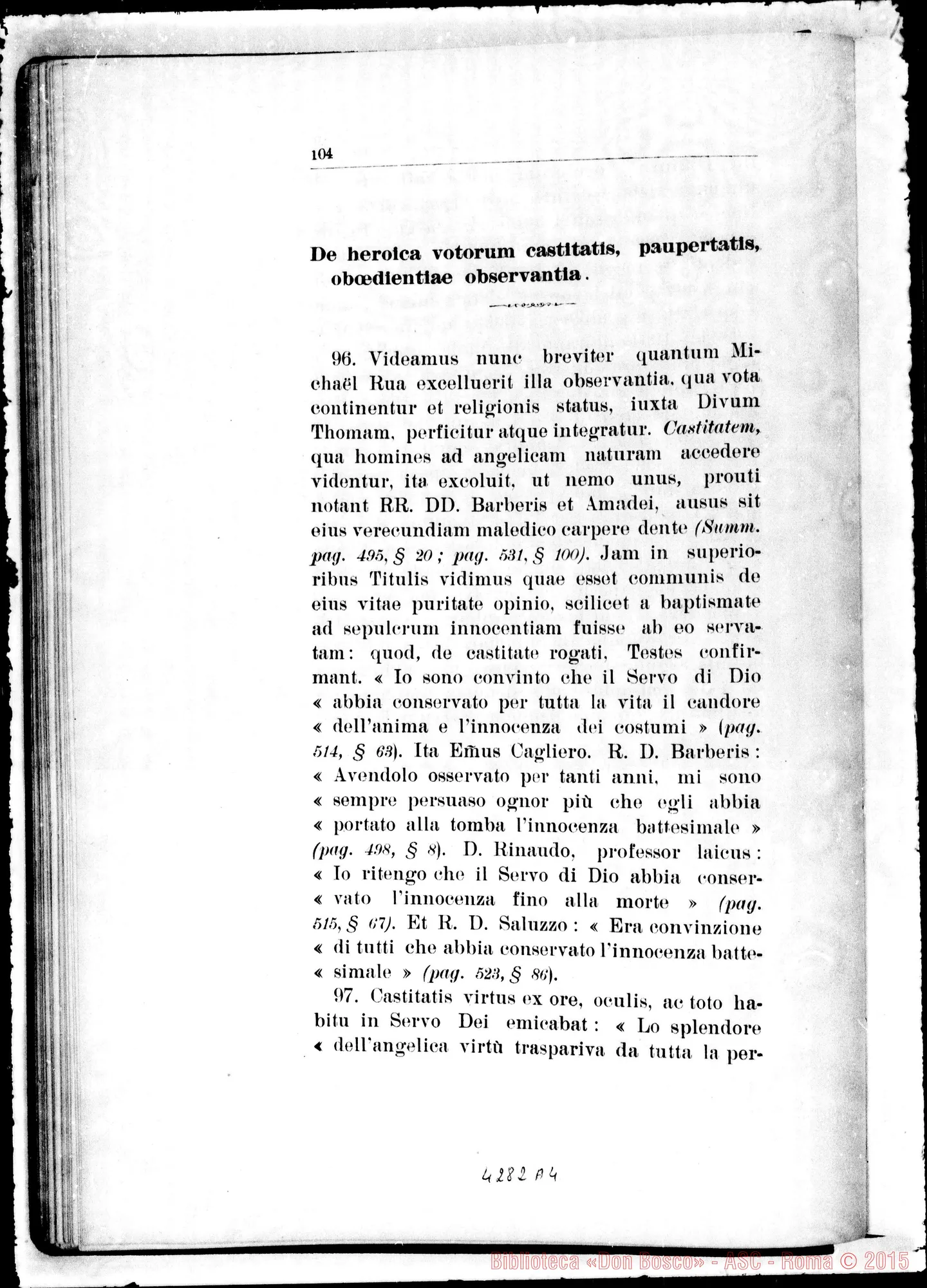 Fotogramma A 4 — Processo: Informatio super dubio an sit signanda Commissio Introductionis Causae in casu et ad effectum de quo agitur