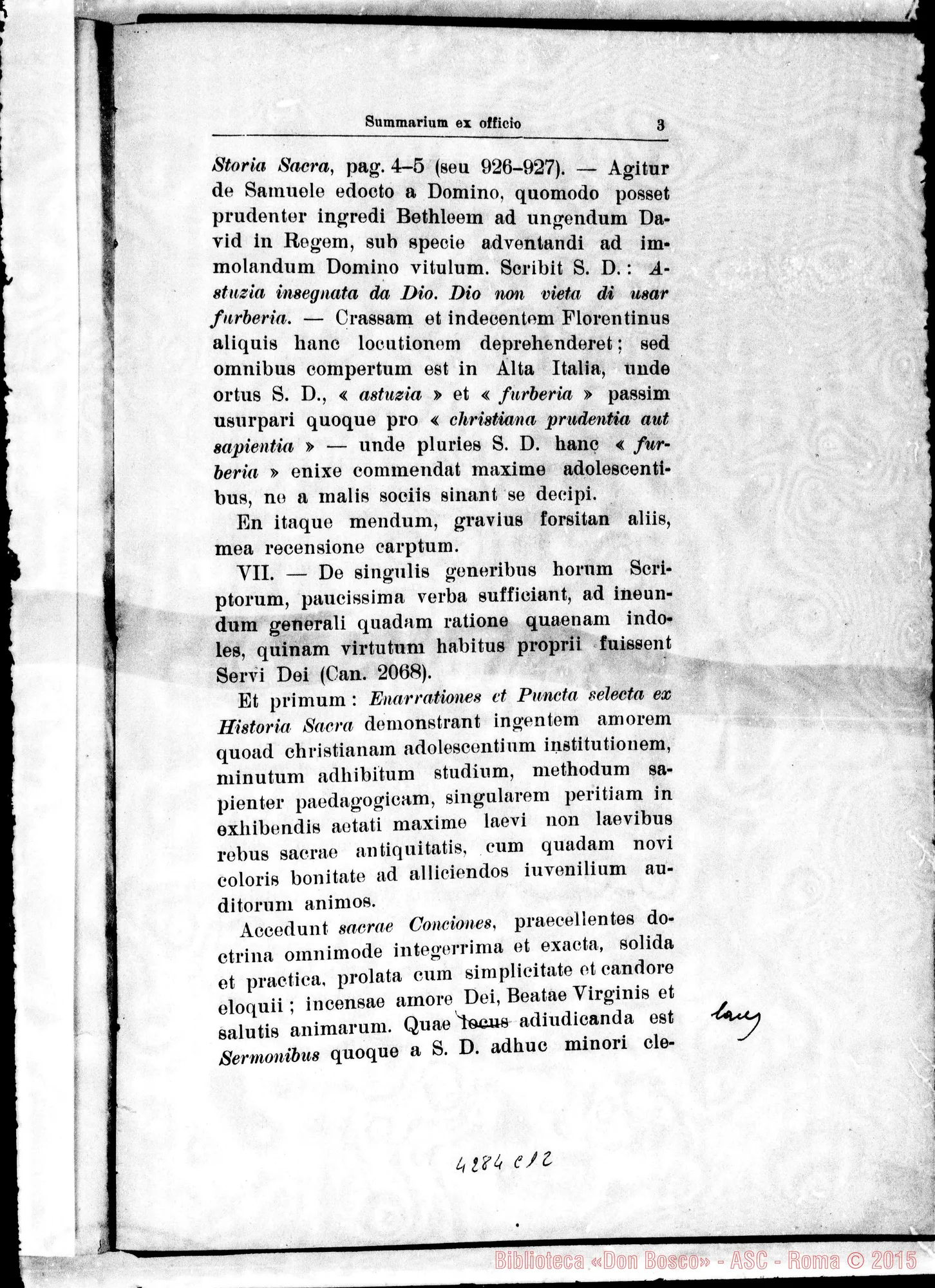 Fotogramma C 12 — Vota Theologorum Censorum super scriptis Servi Dei E Decretum
