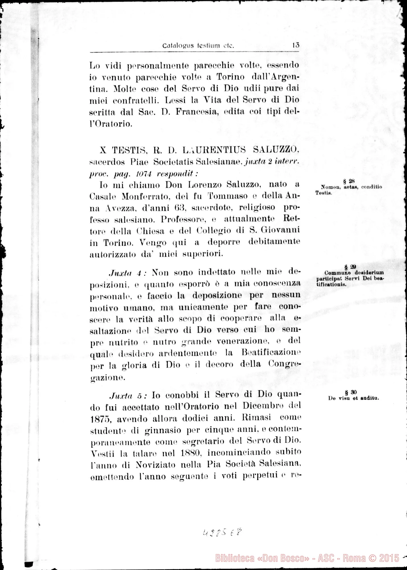 Fotogramma E 8 — Summarium: catalogus testium eorumque scientiae causa