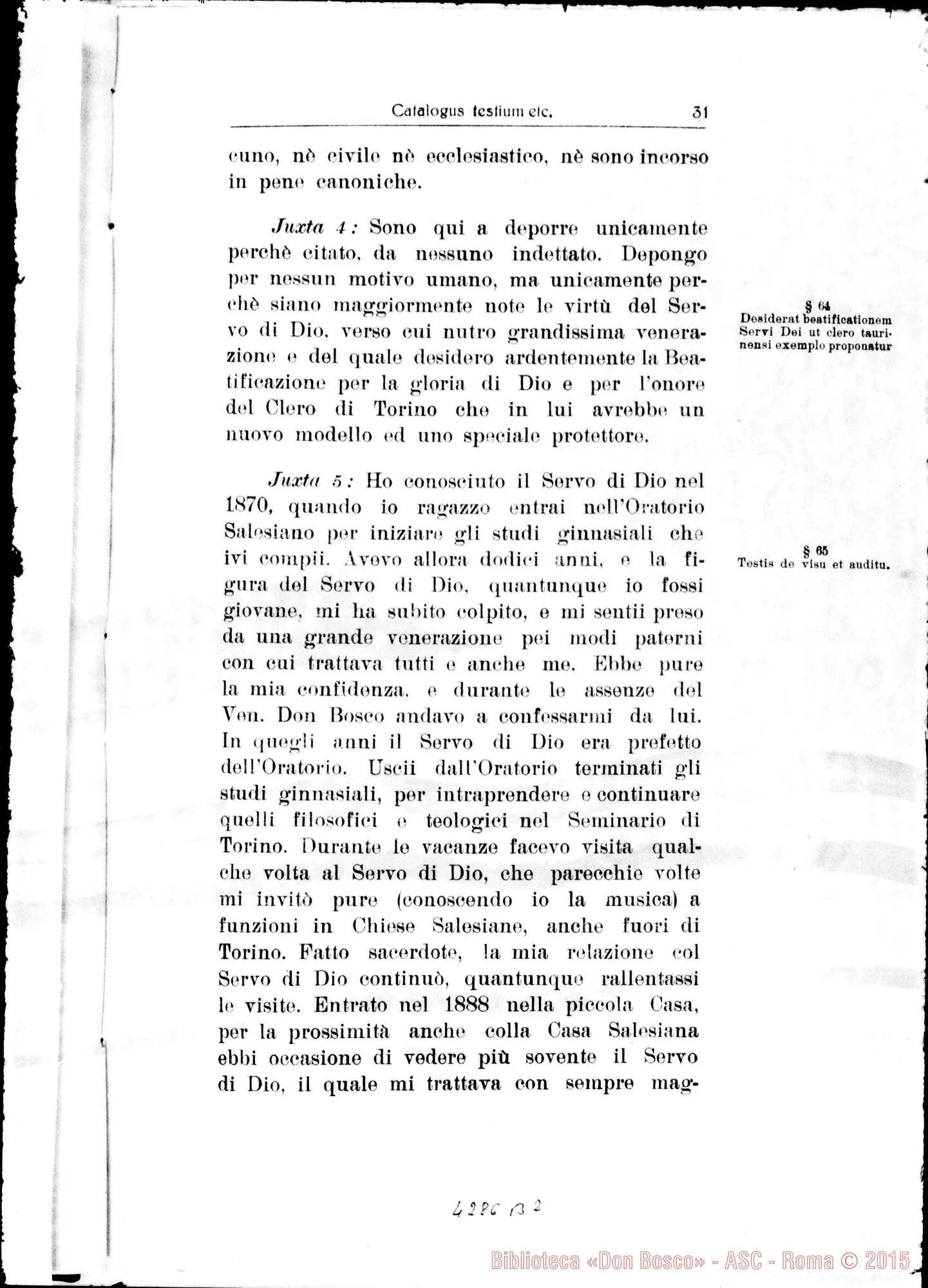 Fotogramma B 2 — Summarium: catalogus testium eorumque scientiae causa