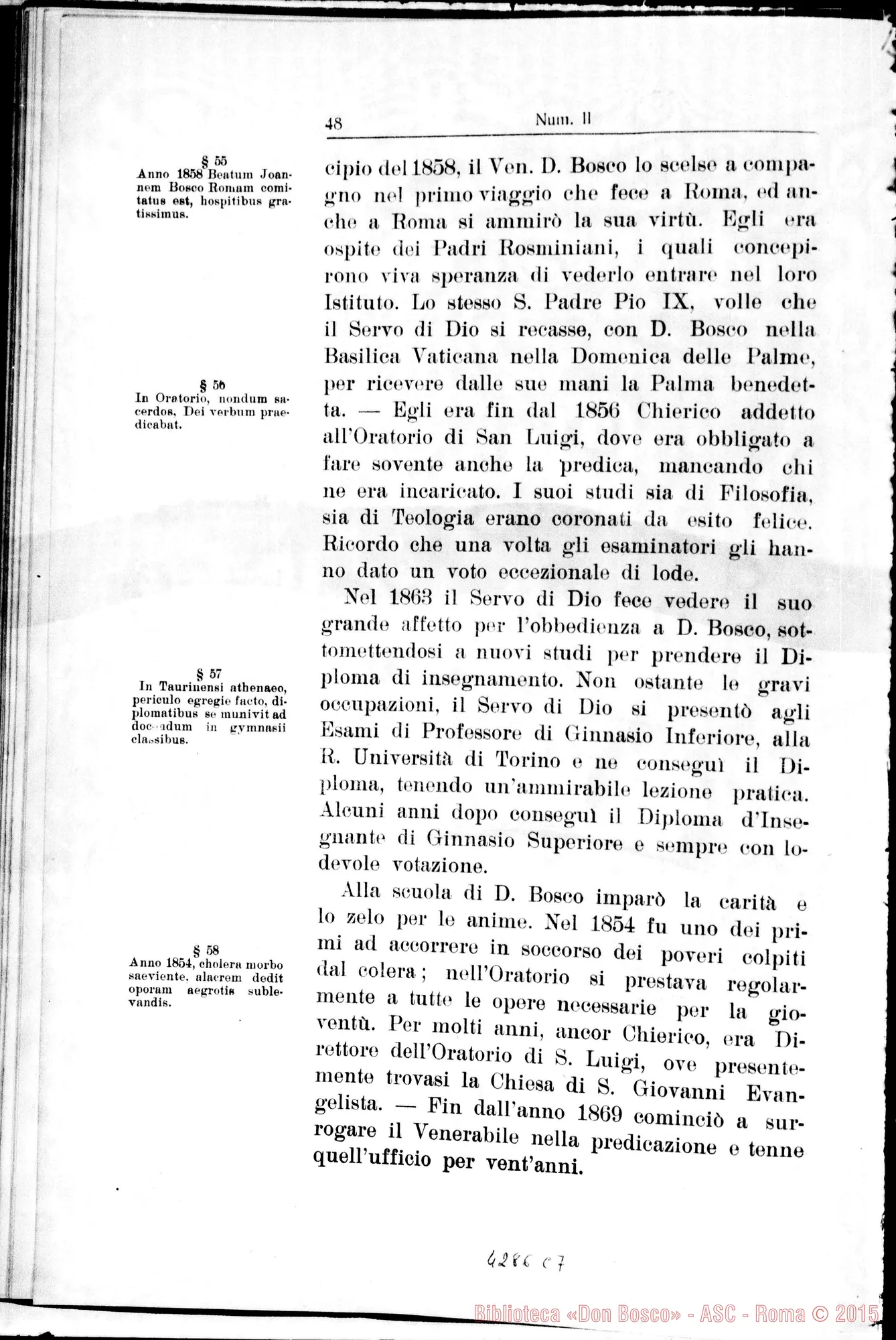 Fotogramma C 7 — De Servi Dei pueritia, adolescentia, etc…