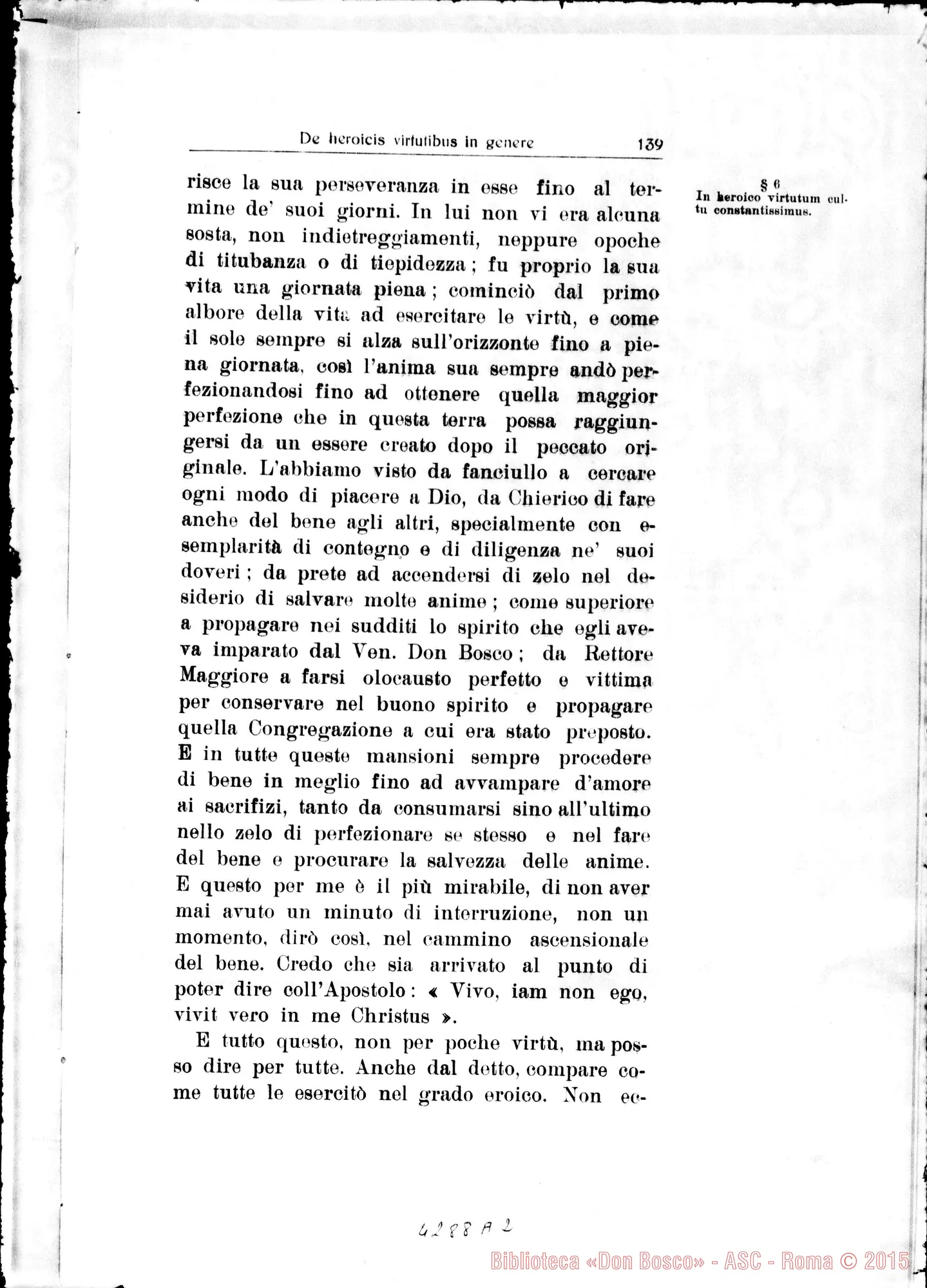 Fotogramma A 2 — 1…De muneribus E sacerdotio Servi Dei Ell… De heroicis virtutibus in genere