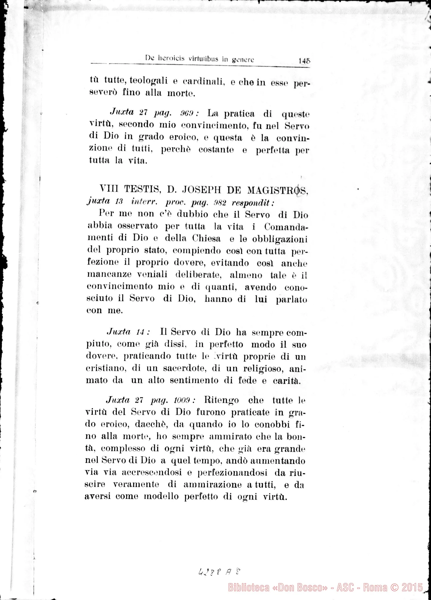 Fotogramma A 8 — 1…De muneribus E sacerdotio Servi Dei Ell… De heroicis virtutibus in genere