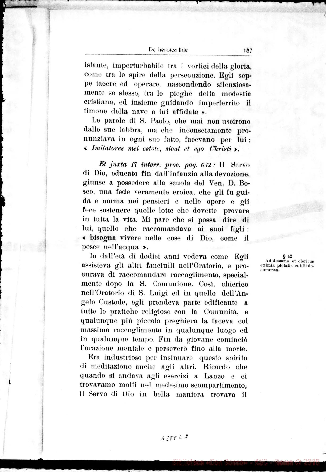 Fotogramma E 2 — De heroica Fide