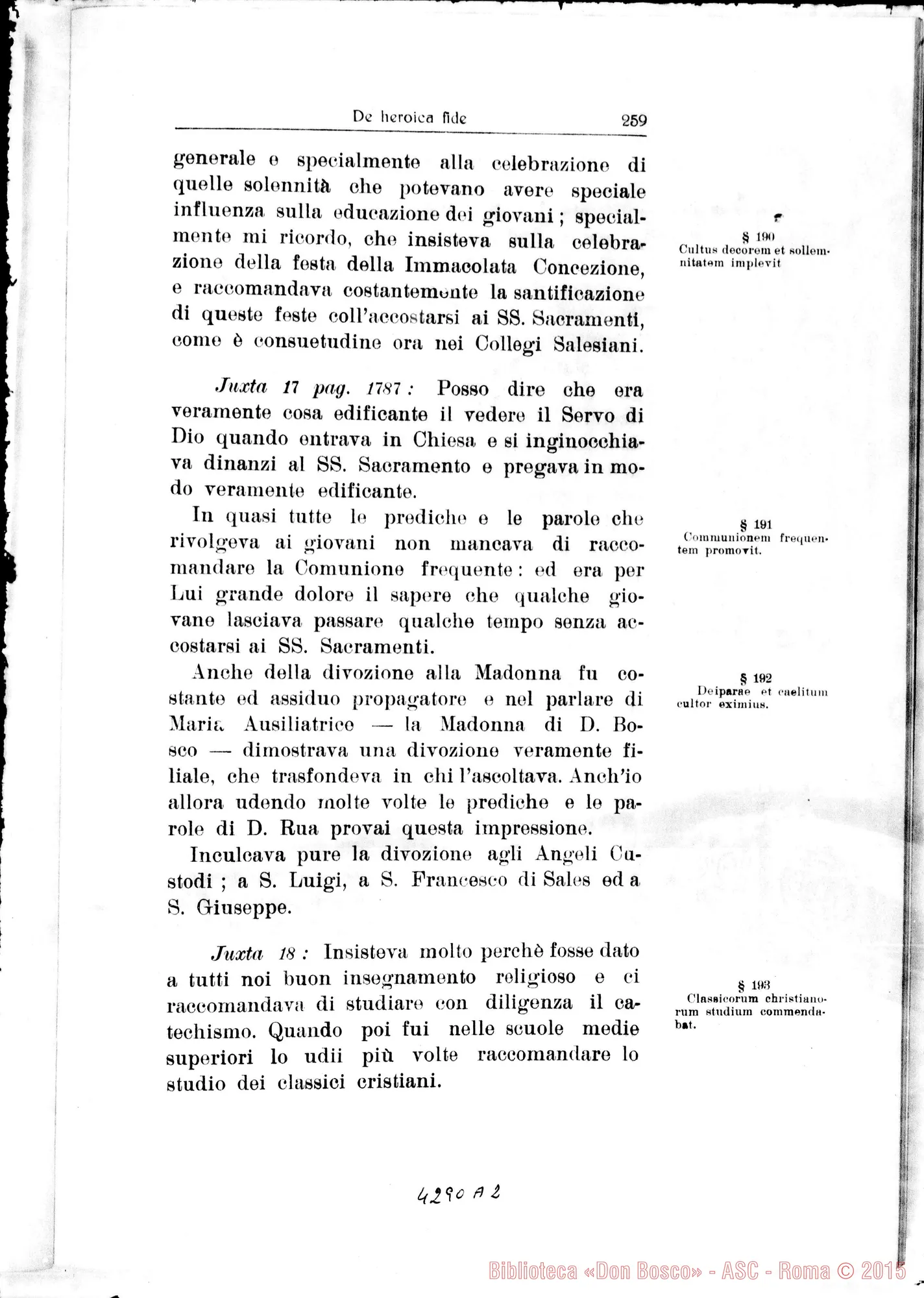 Fotogramma A 2 — De heroica Fide