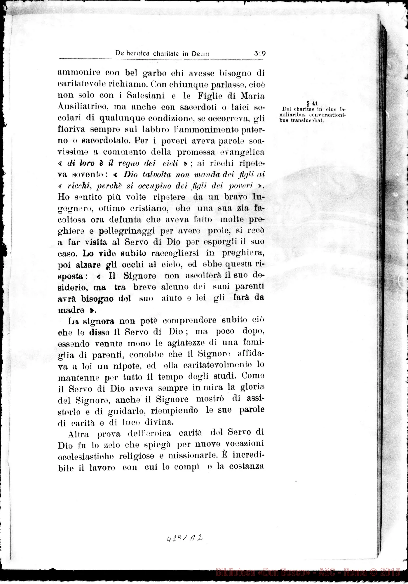 Fotogramma A 2 — De heroica in Deum Caritate