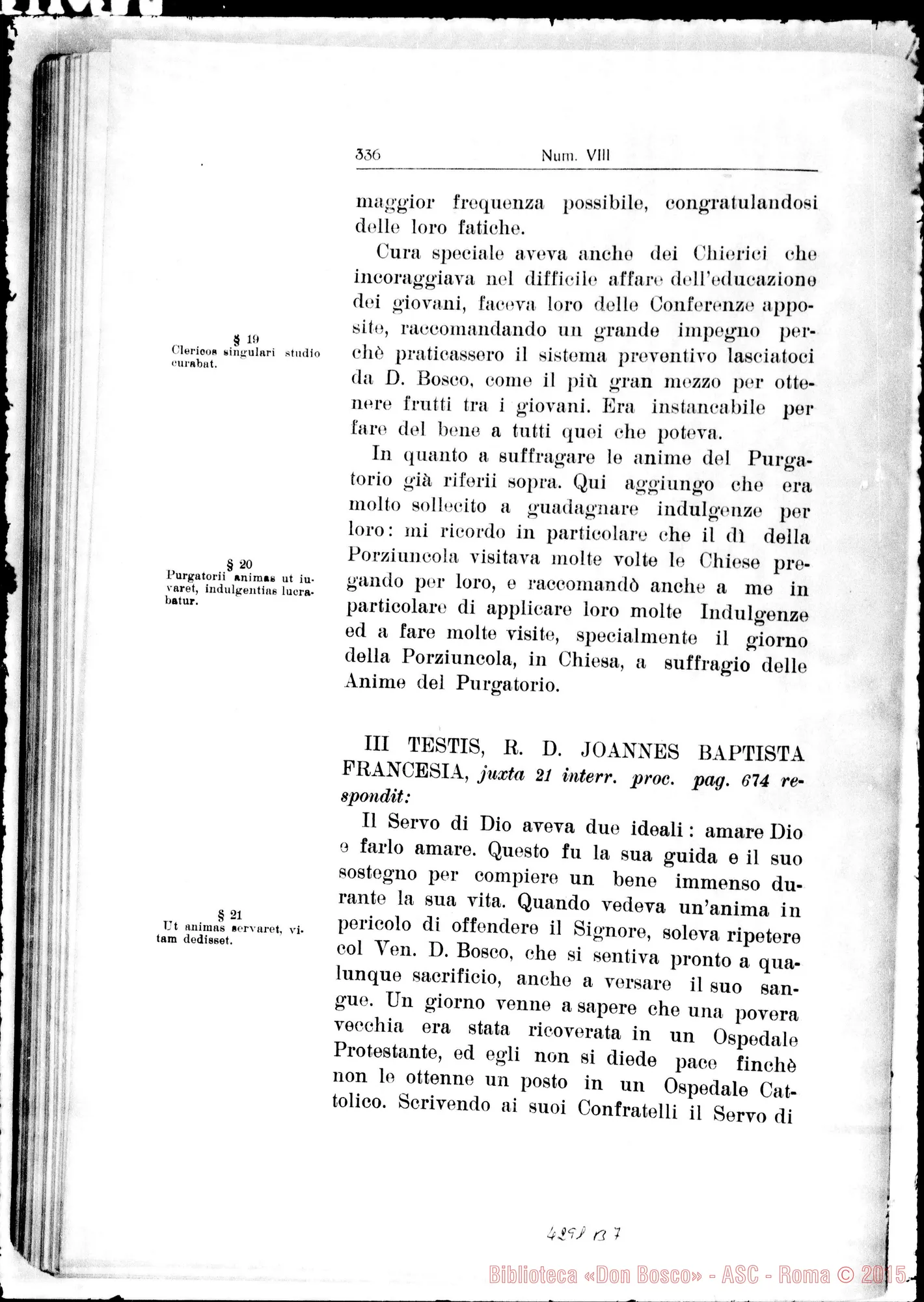 Fotogramma B 7 — De heroica Caritate in proximum