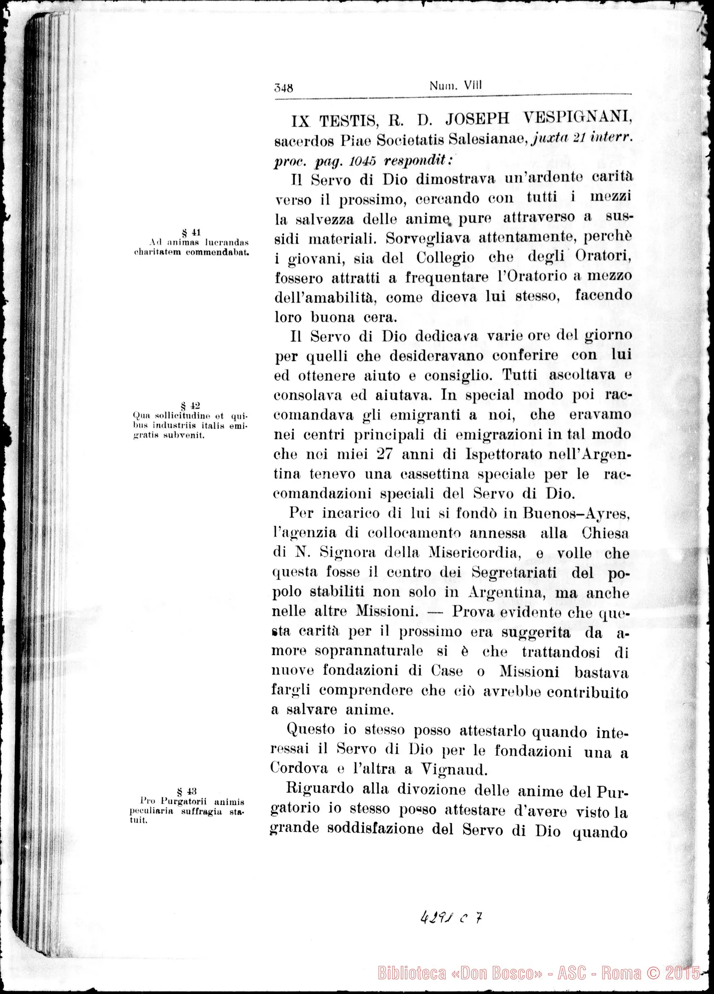 Fotogramma C 7 — De heroica Caritate in proximum