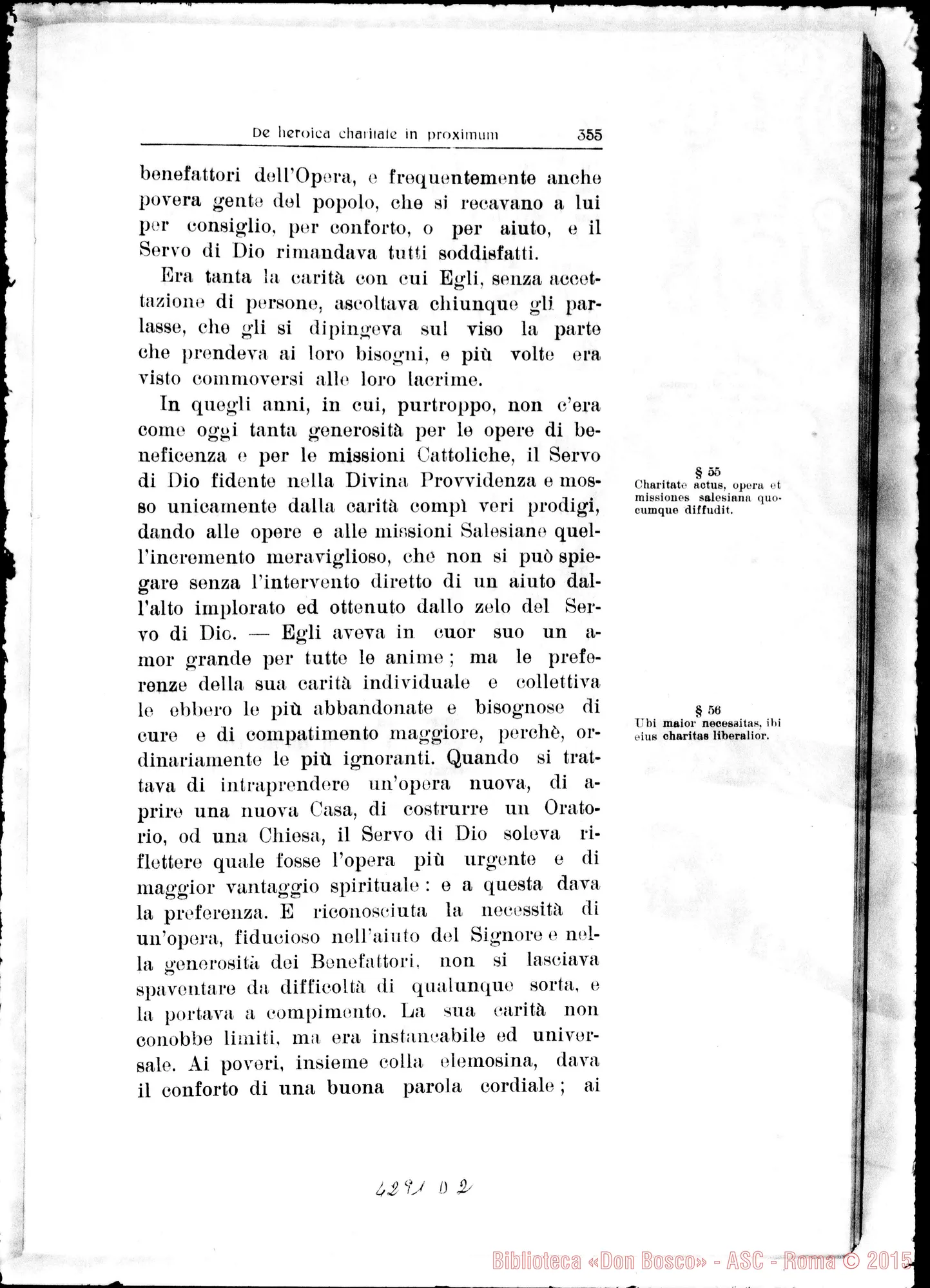 Fotogramma D 2 — De heroica Caritate in proximum