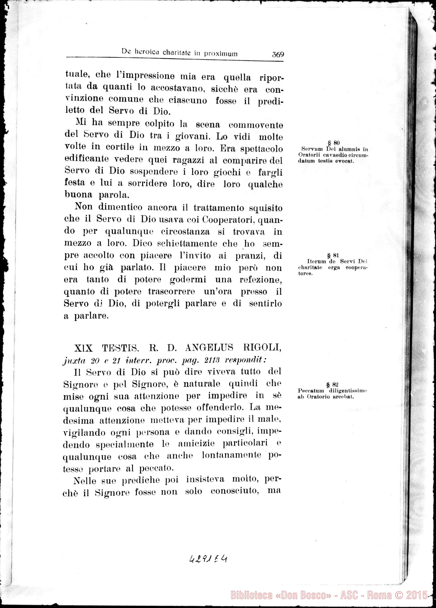 Fotogramma E 4 — De heroica Caritate in proximum