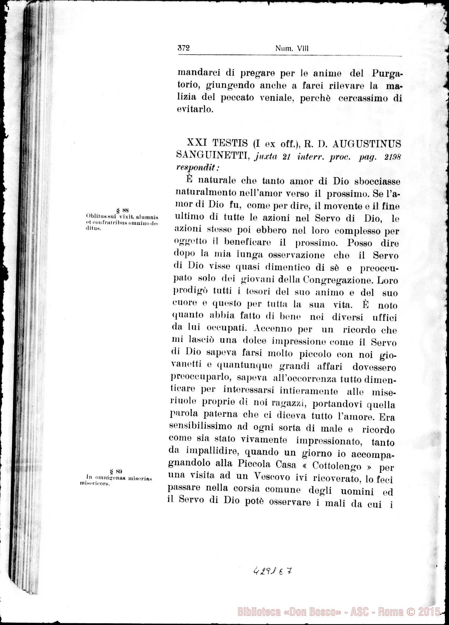 Fotogramma E 7 — De heroica Caritate in proximum