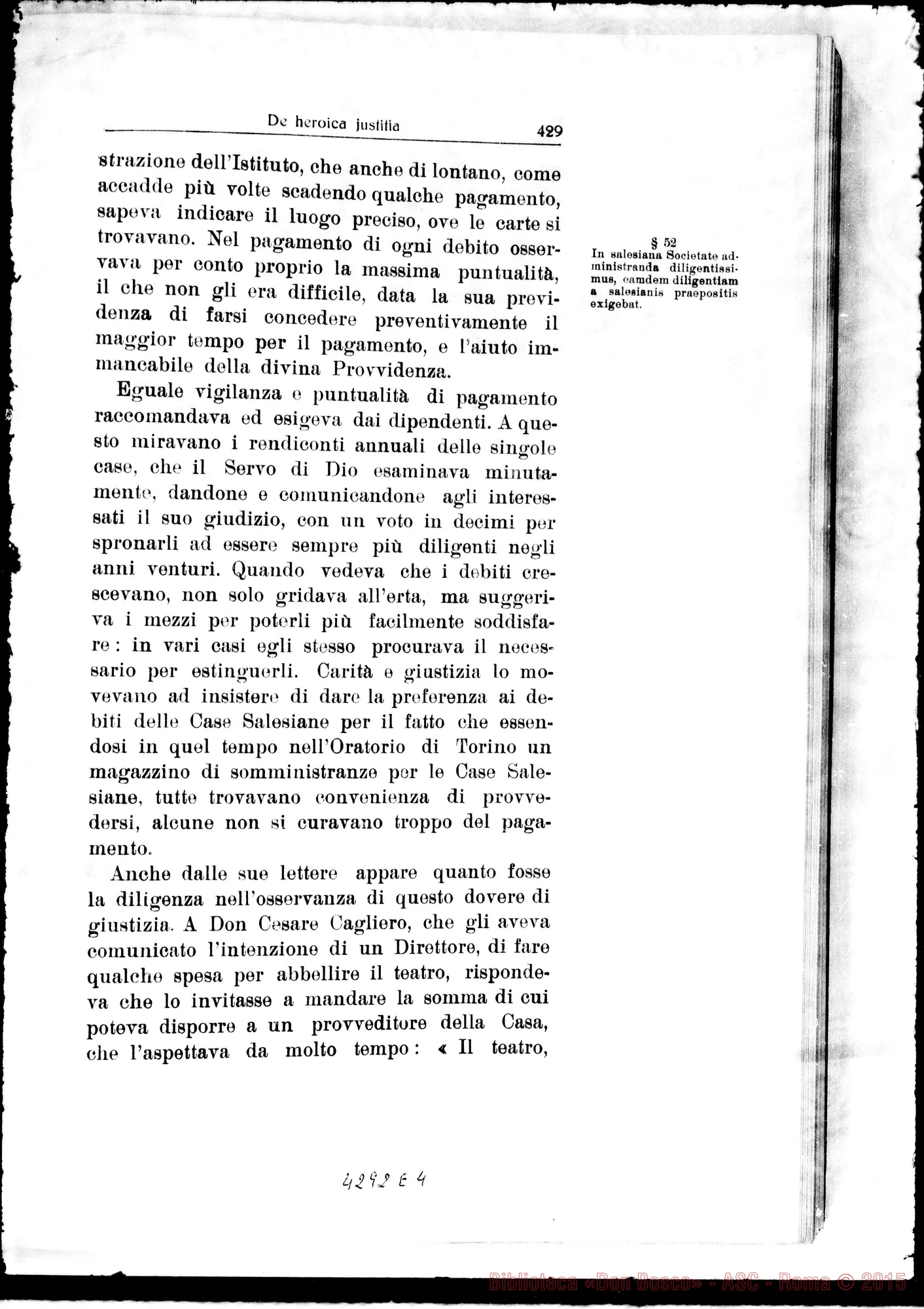 Fotogramma E 4 — De heroica Justitia