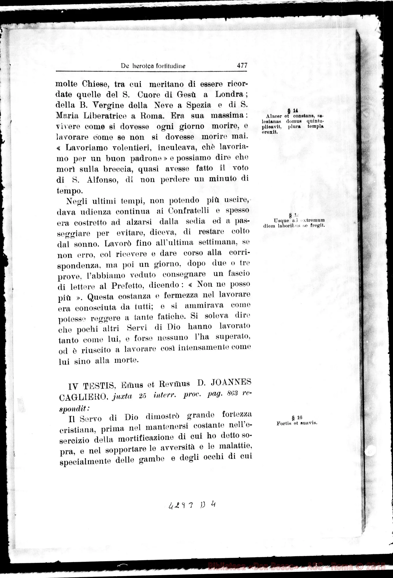 Fotogramma D 4 — De heroica Fortitudine