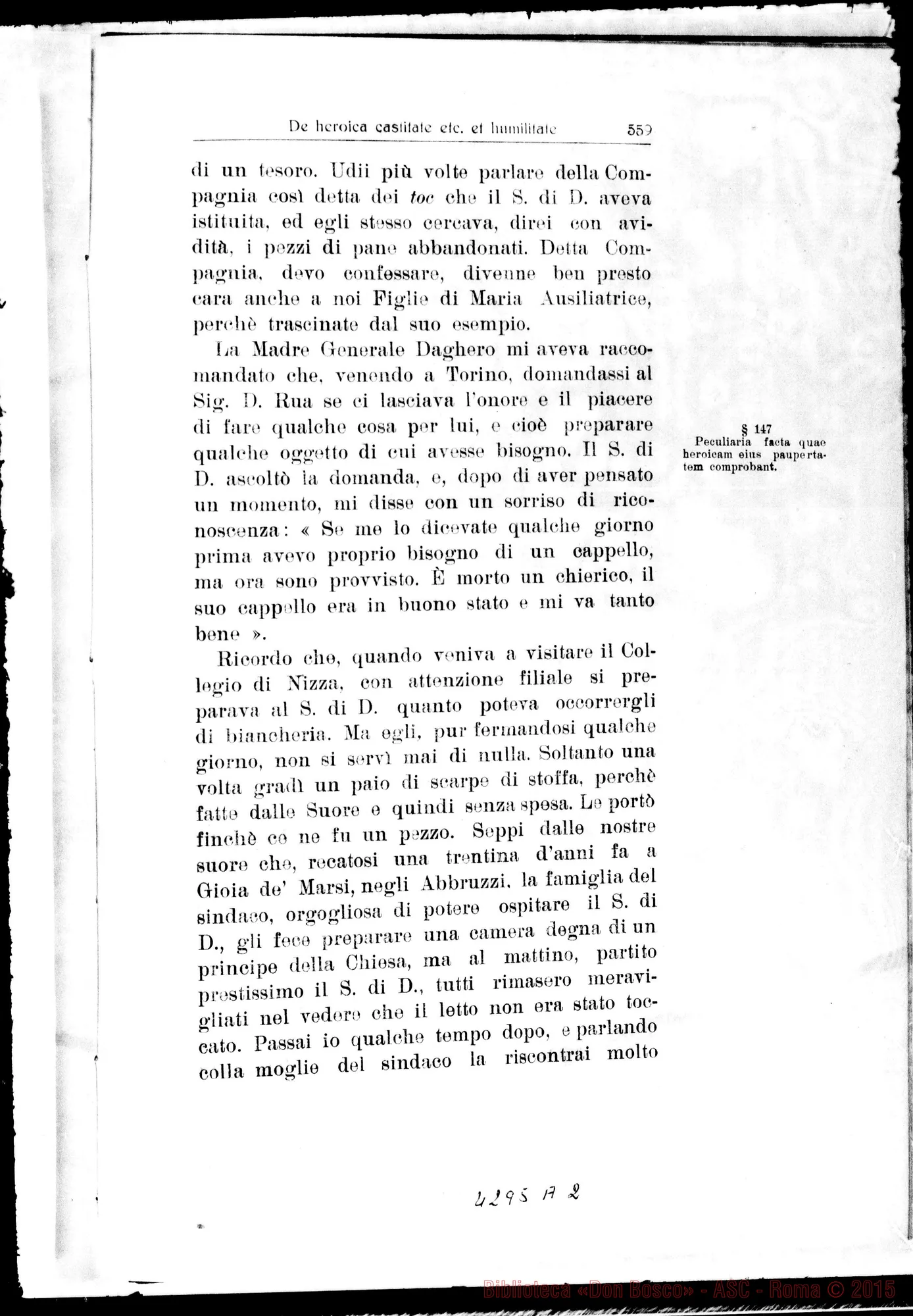 Fotogramma A 2 — De heroica votorum observantia et de heroica Humilita