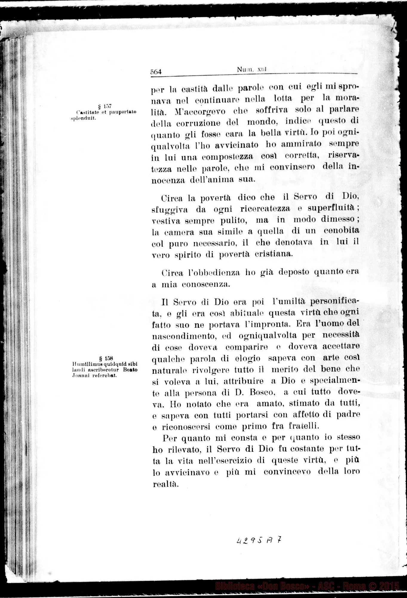 Fotogramma A 7 — De heroica votorum observantia et de heroica Humilita