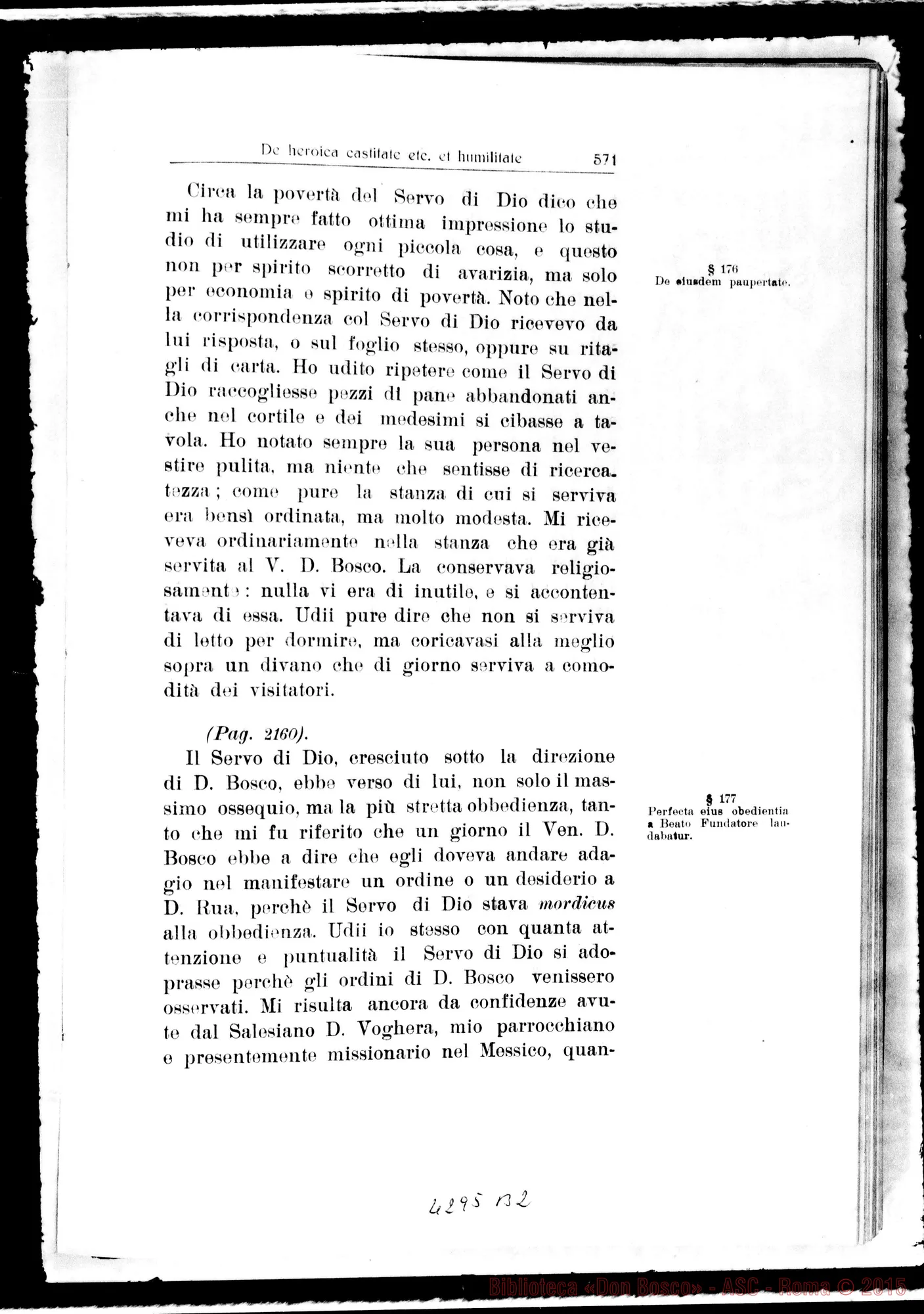Fotogramma B 2 — De heroica votorum observantia et de heroica Humilita