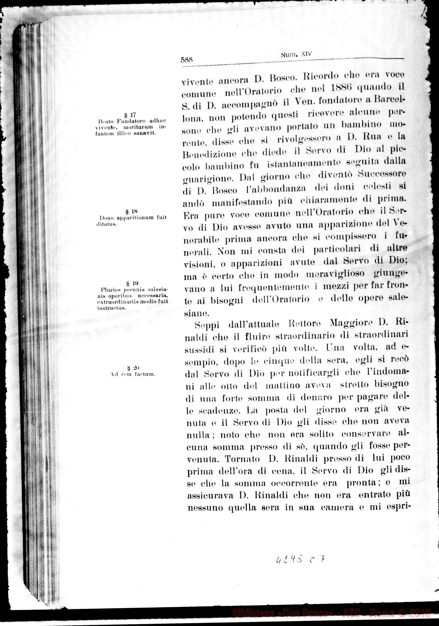 Fotogramma C 7 — De Donis supernaturalibus et de Miraculis in vita