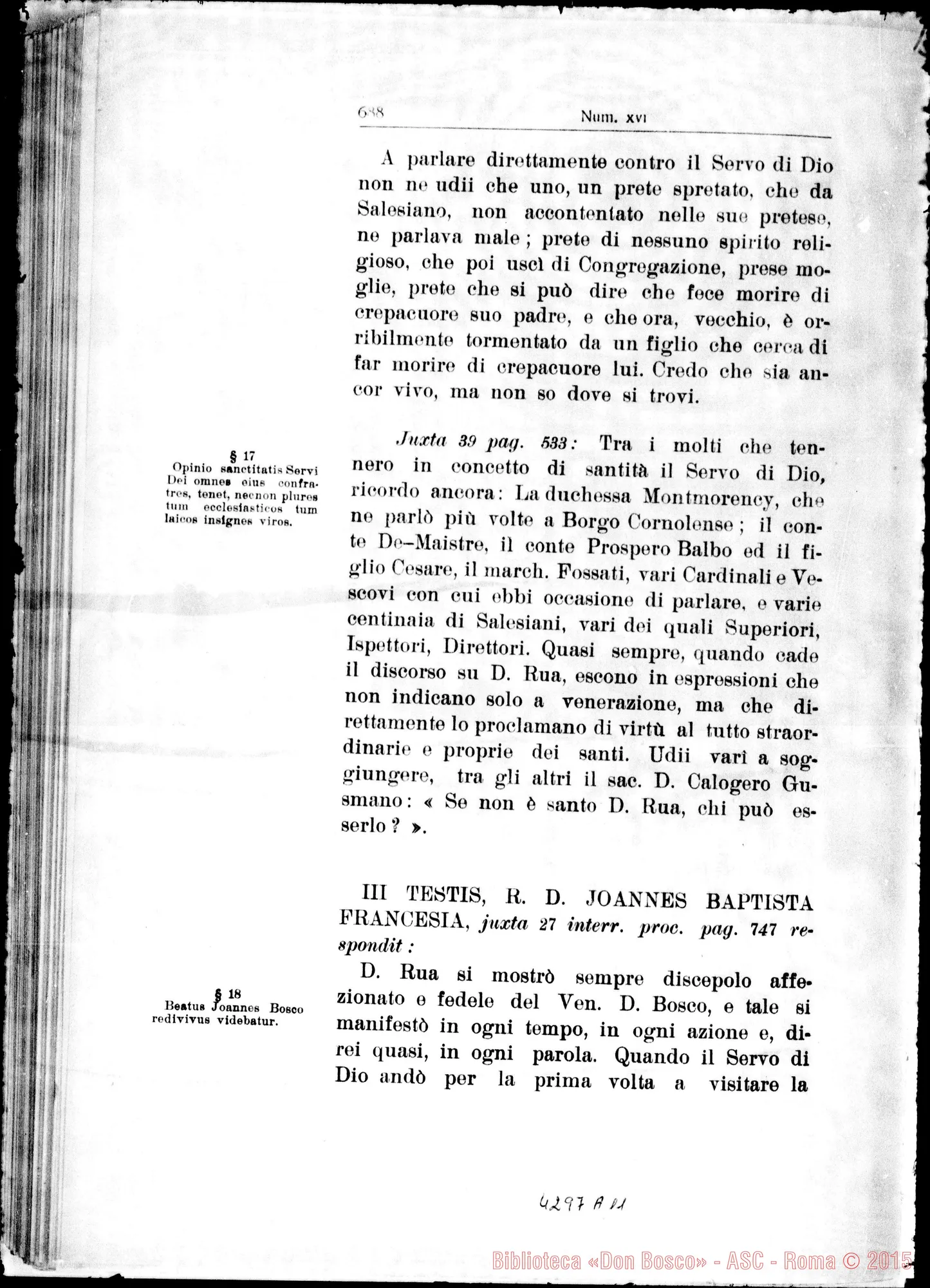 Fotogramma A 11 — De fama sanctitatis in vita et post obitum