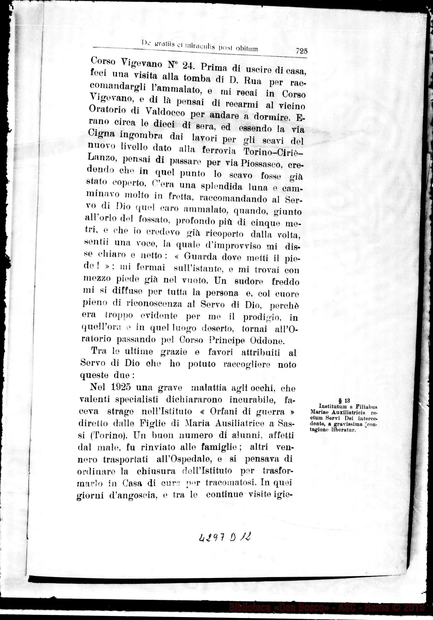 Fotogramma D 12 — De gratiis et miraculis post obitum