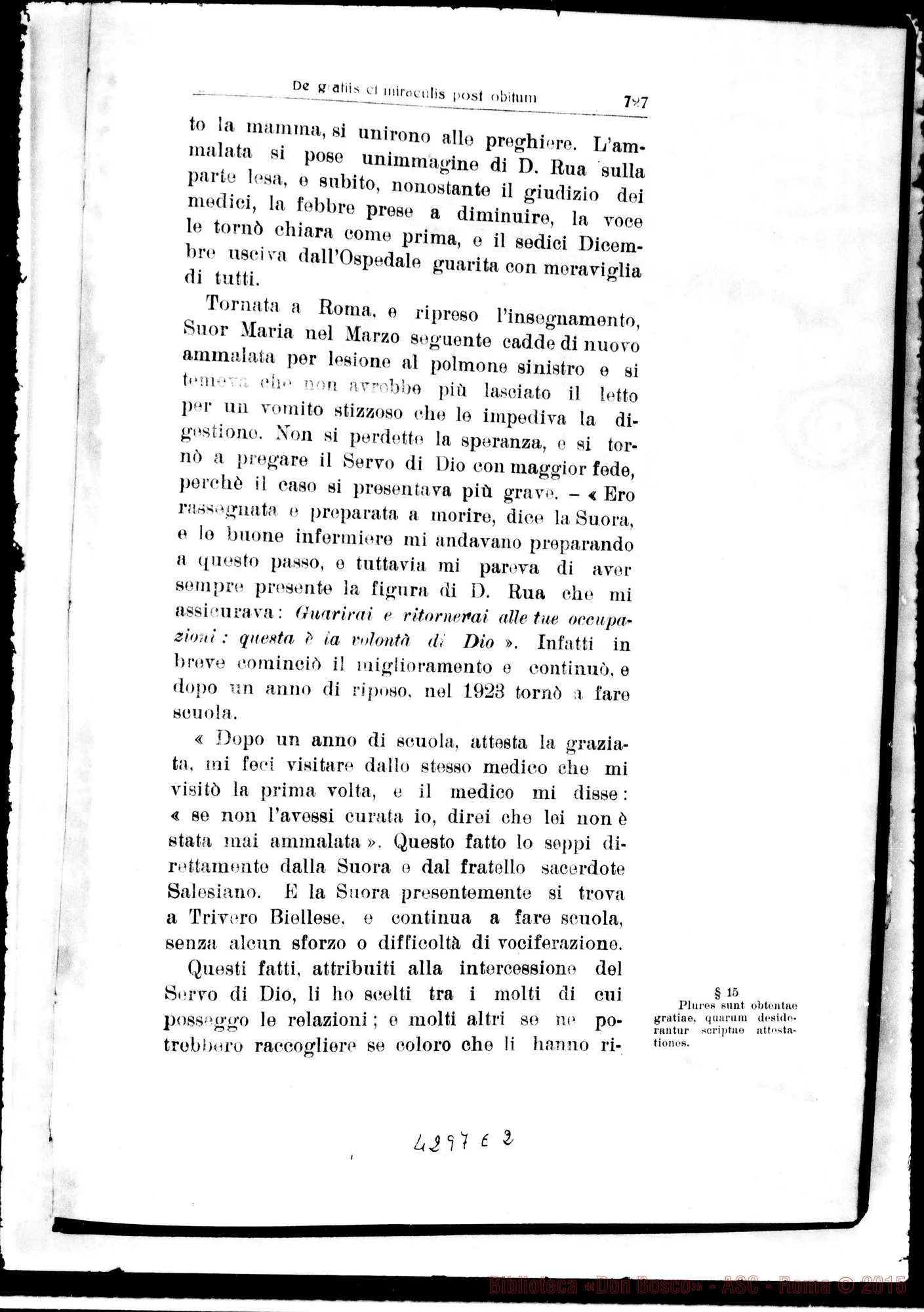 Fotogramma E 2 — De gratiis et miraculis post obitum
