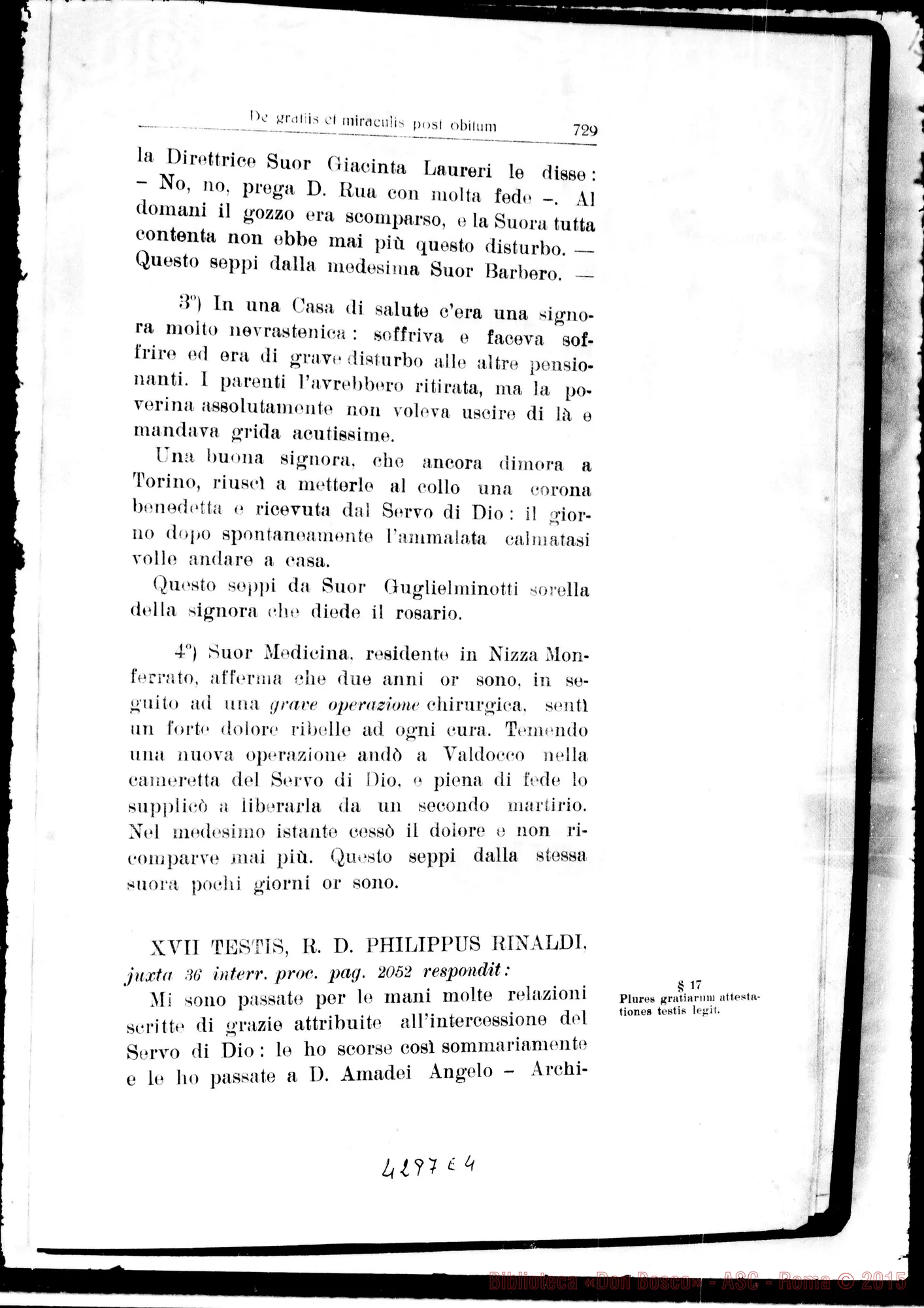 Fotogramma E 4 — De gratiis et miraculis post obitum