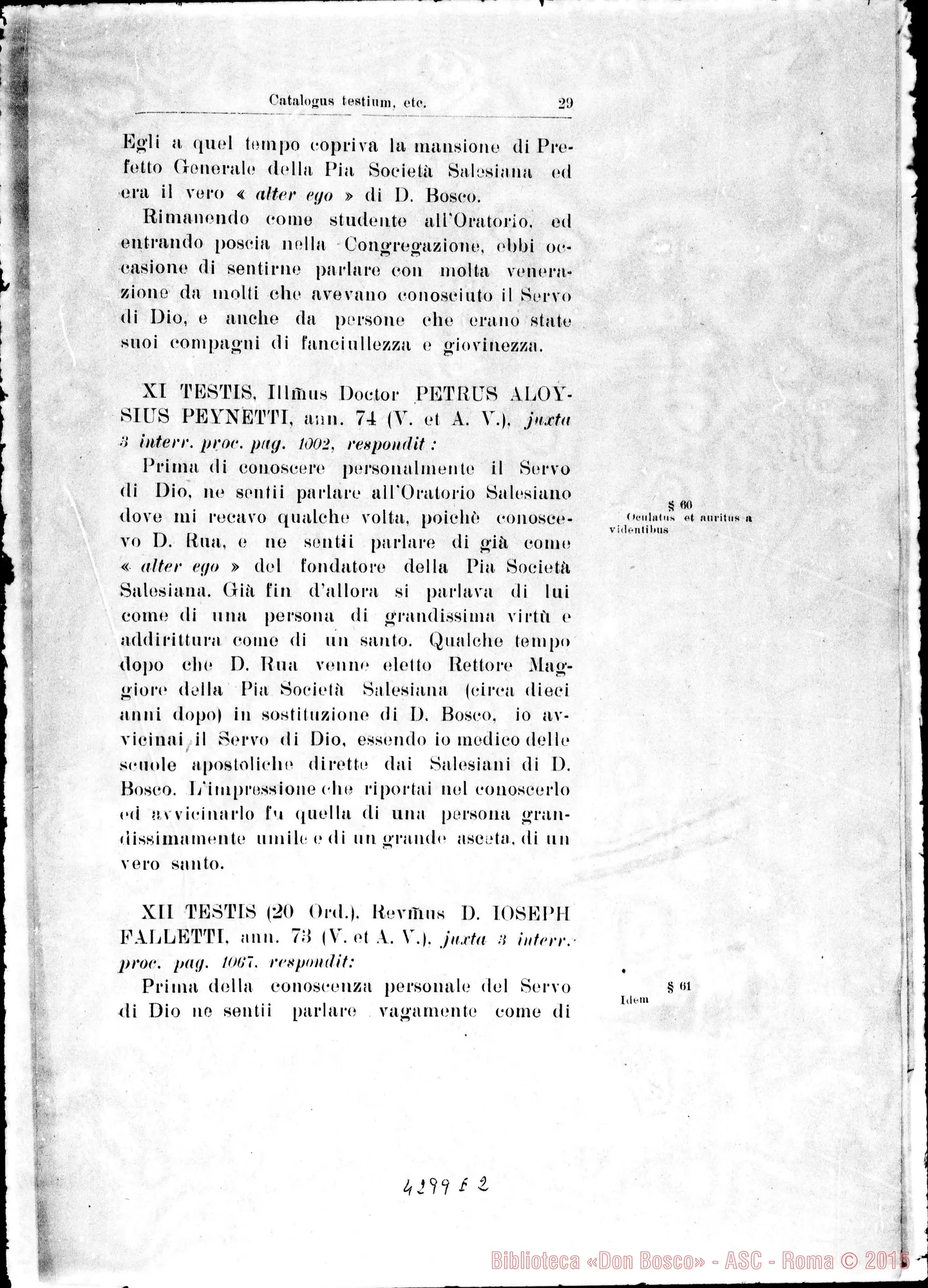 Fotogramma E 2 — Catalogus testium eorumque scientiae causa