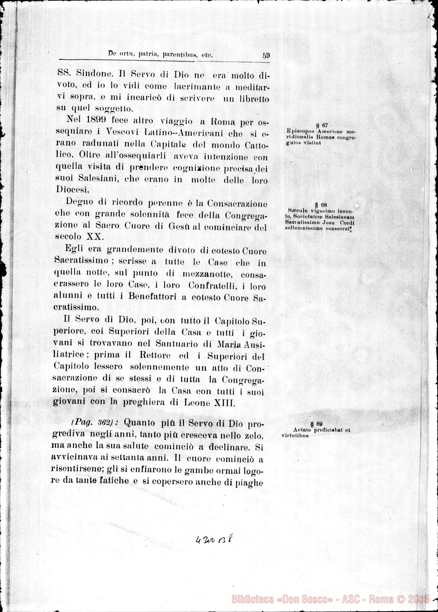 Fotogramma B 8 — De ortu, patria, parentibus, pueritia, adolescentia… Servi Dei…