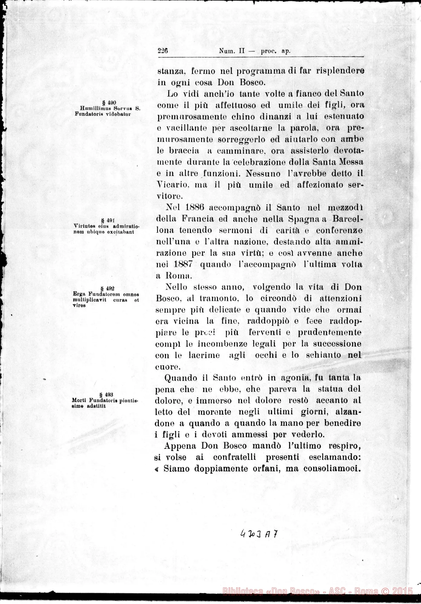 Fotogramma A 7 — De ortu, patria, parentibus, pueritia, adolescentia… Servi Dei…