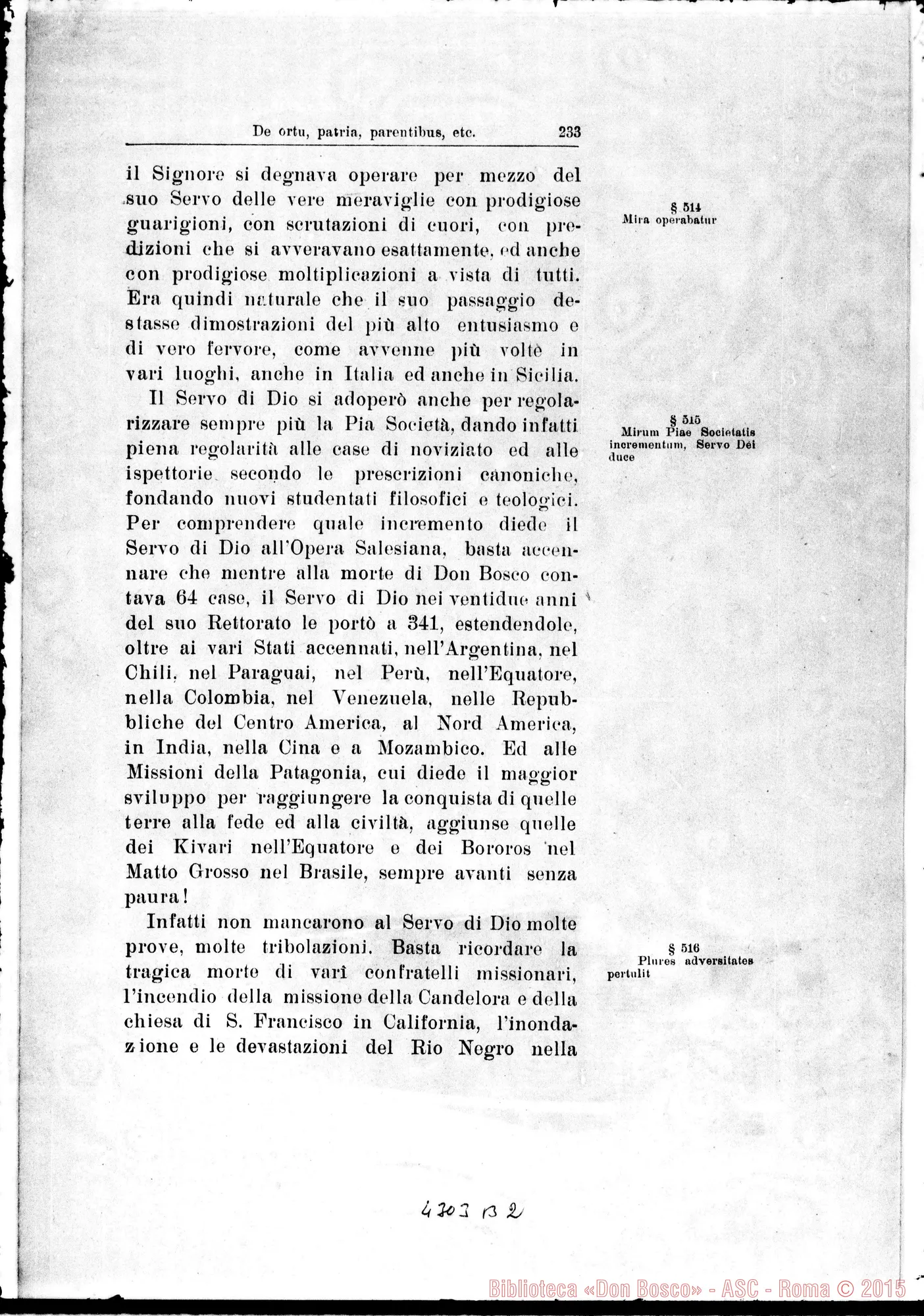 Fotogramma B 2 — De ortu, patria, parentibus, pueritia, adolescentia… Servi Dei…