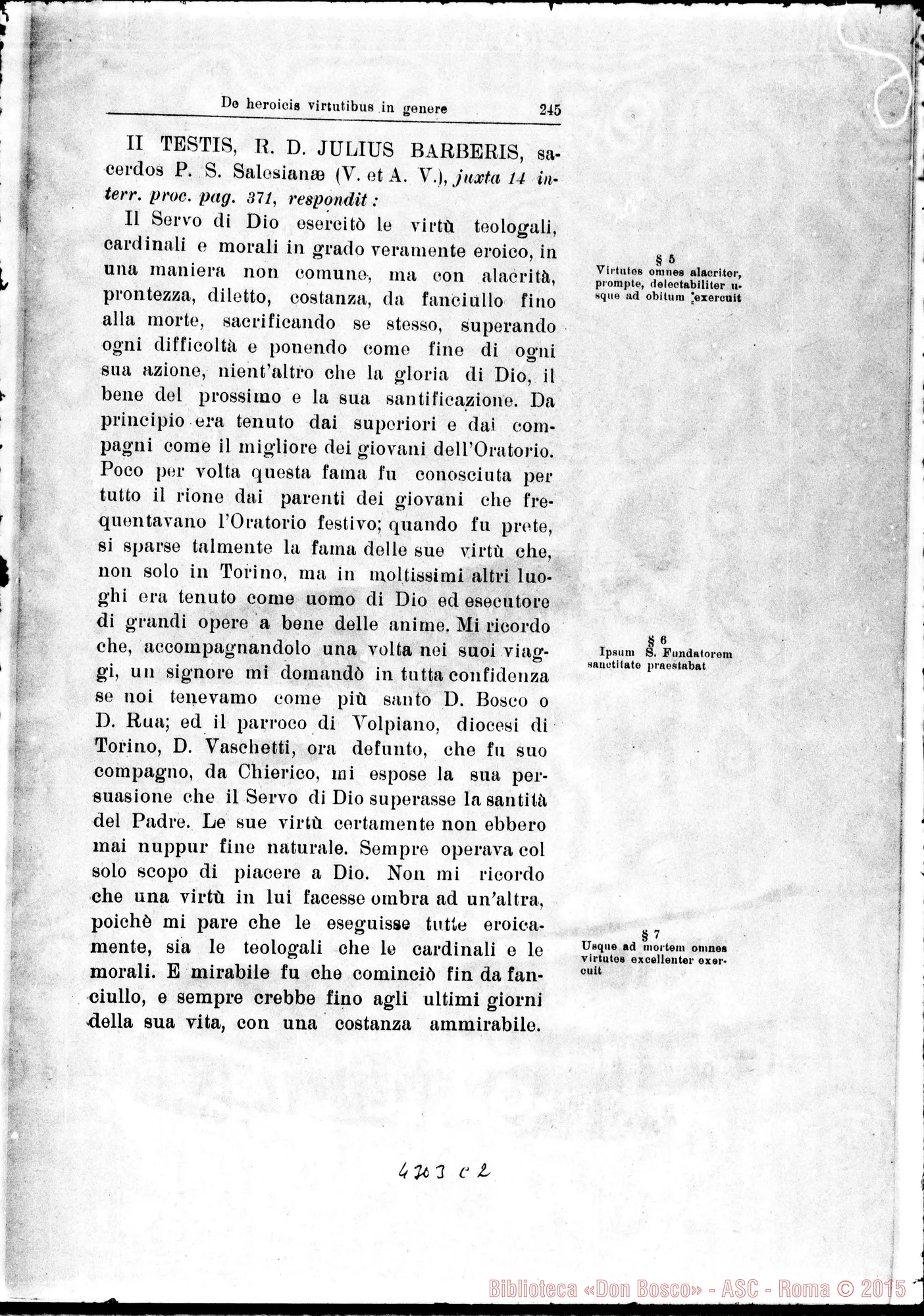 Fotogramma C 2 — De heroicis virtutibus in genere