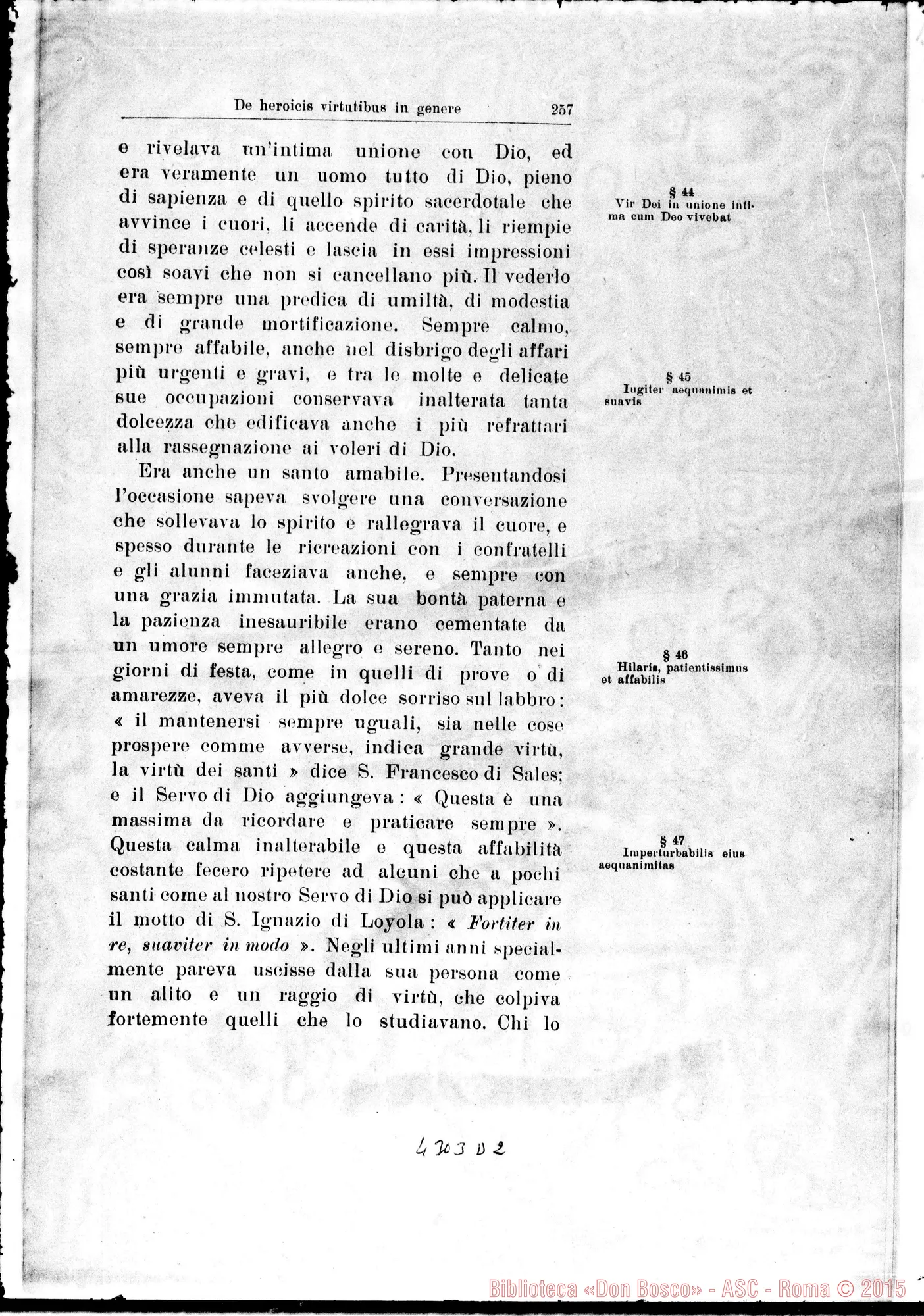 Fotogramma D 2 — De heroicis virtutibus in genere